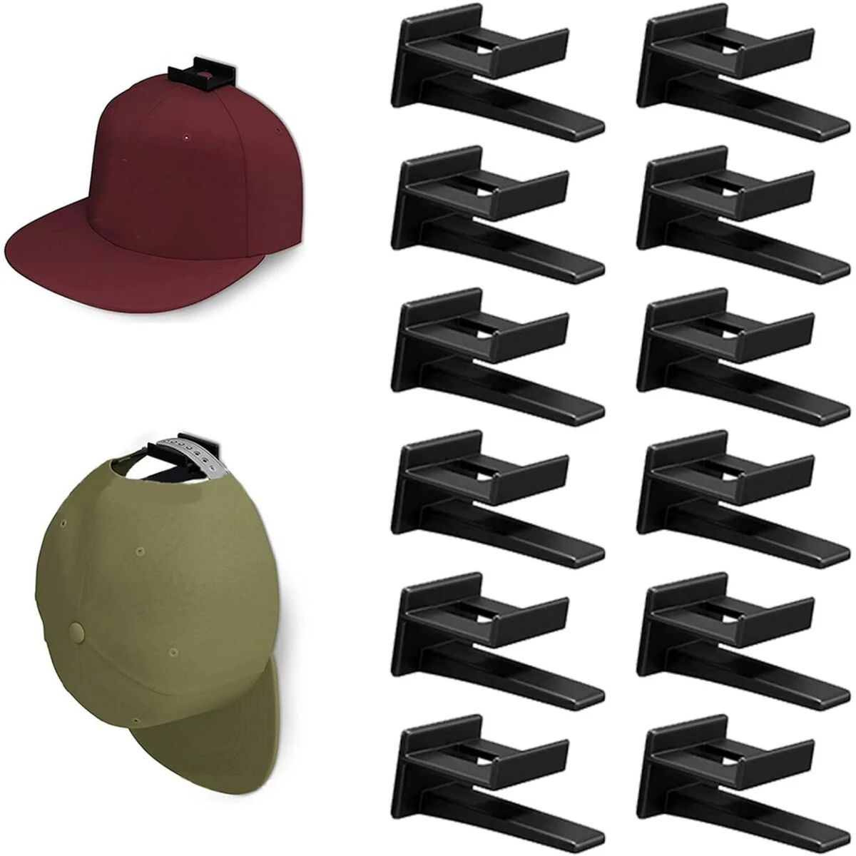 12-Hook Baseball Cap Hat Rack
