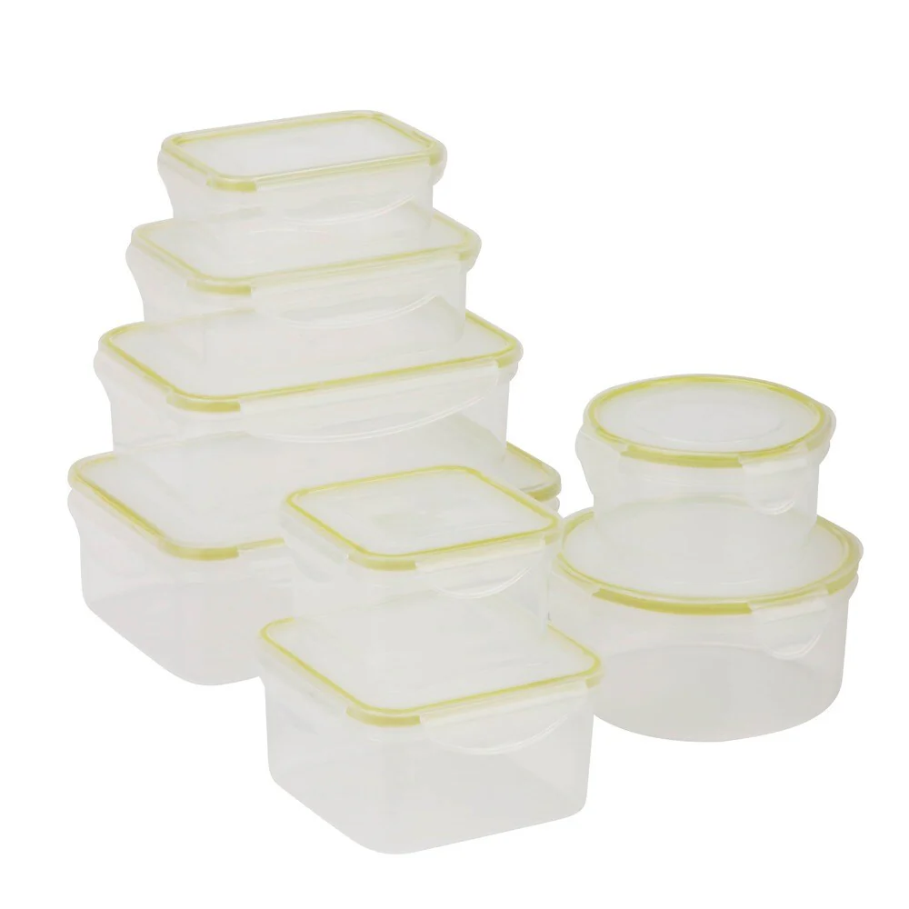 Honey-Can-Do 16-Piece Clear Plastic Locking Food Container Set