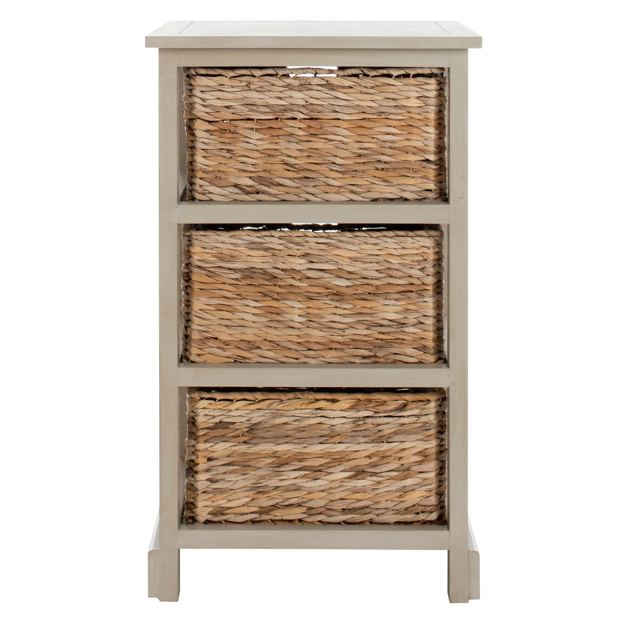 SAFAVIEH Evaline Distressed Black 3 Wicker Basket Storage Unit - 17.3