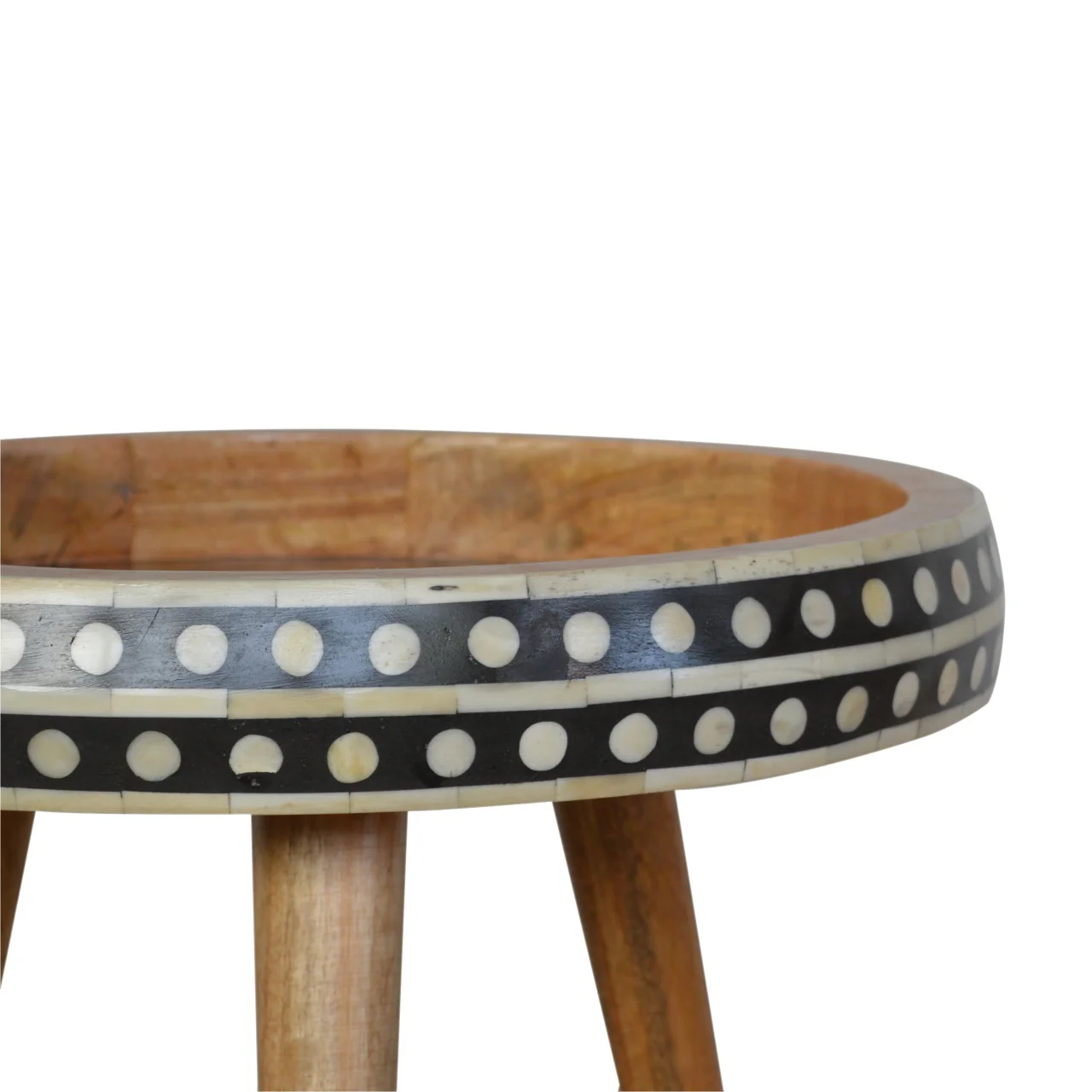 Solid Wood Small Dotted End Table