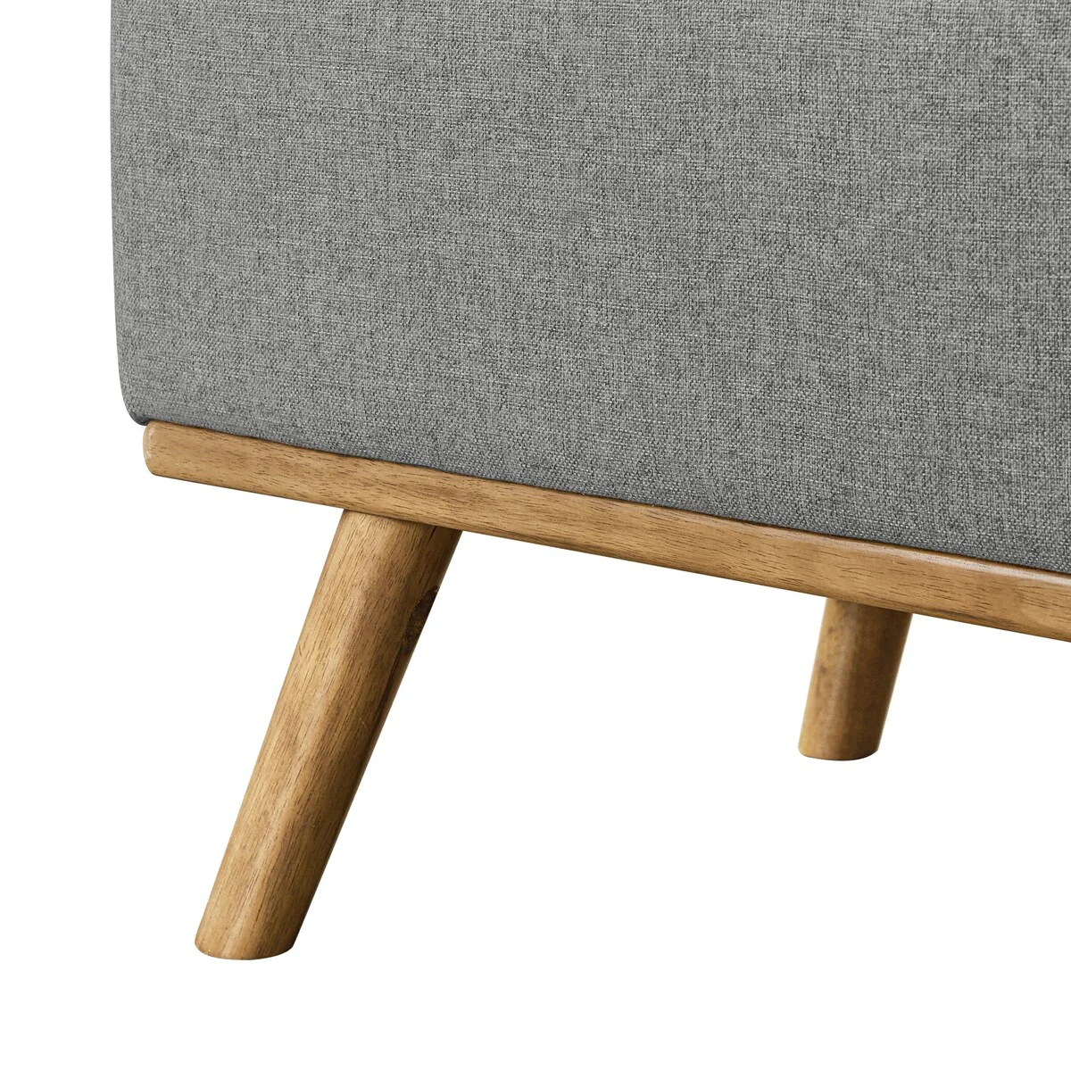 LUE BONA Modern Upholstered Storage Ottoman Button Tufted Storage Bench with Linen Seat End of Bed - 17.5 D X 50.4 W X 20.5 H