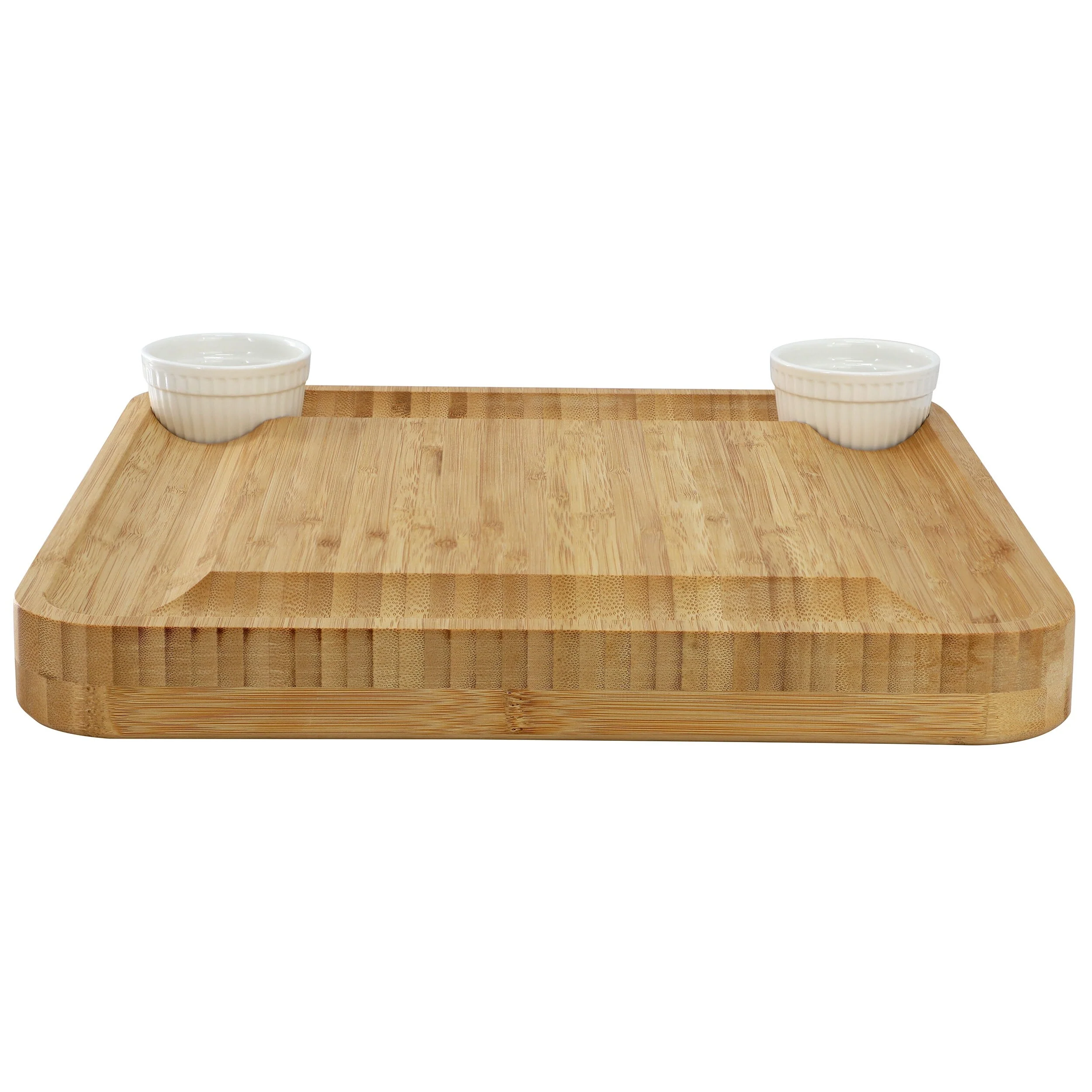 MegaChef Bamboo Charcuterie Cheese Board Set with Ramekins and Slide Out Cutlery Drawer