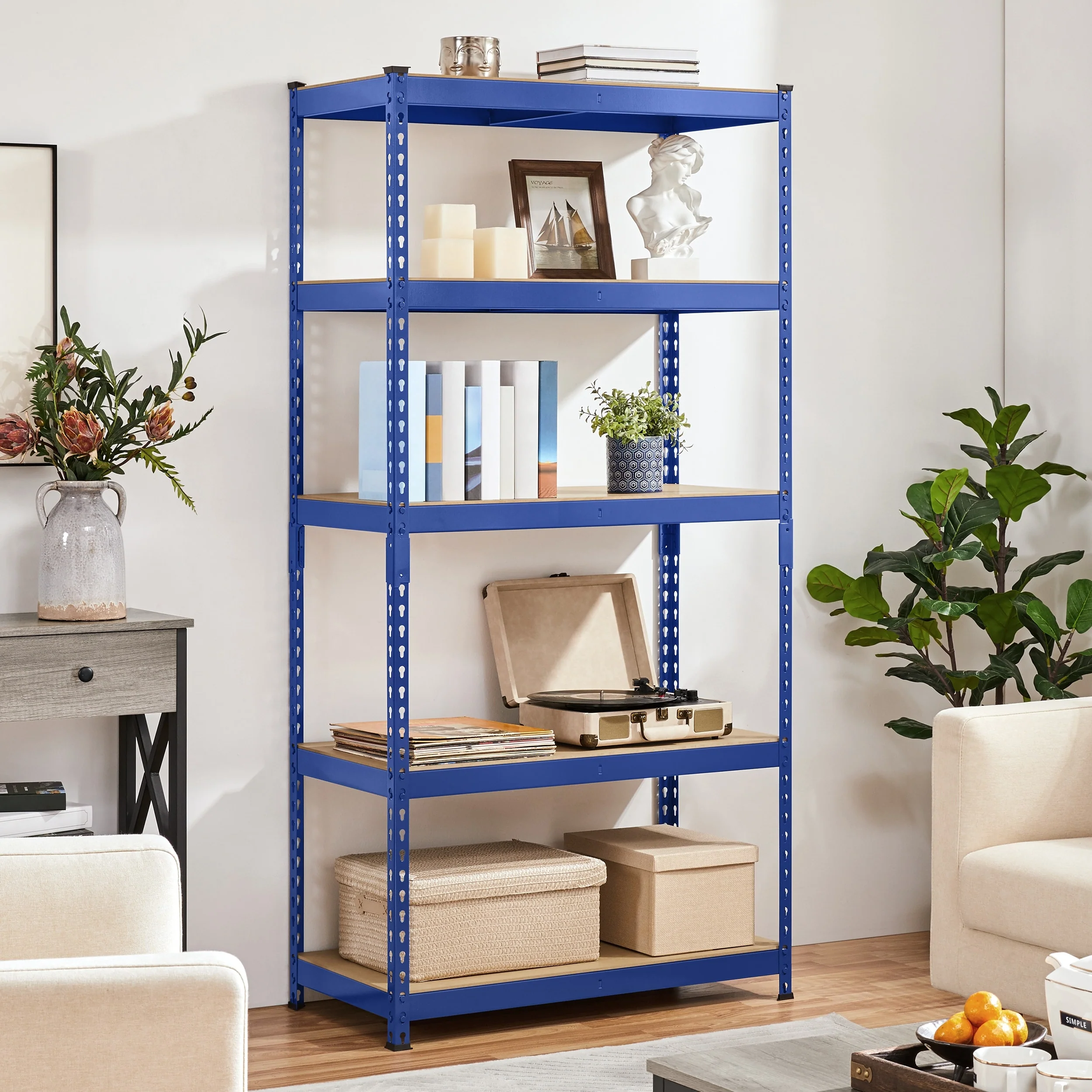 Yaheetech Metal Storage Shelving 5 Tiers Boltless Display Stand, L35.5 x W17.5 x H72 inch, Adjustable Racks