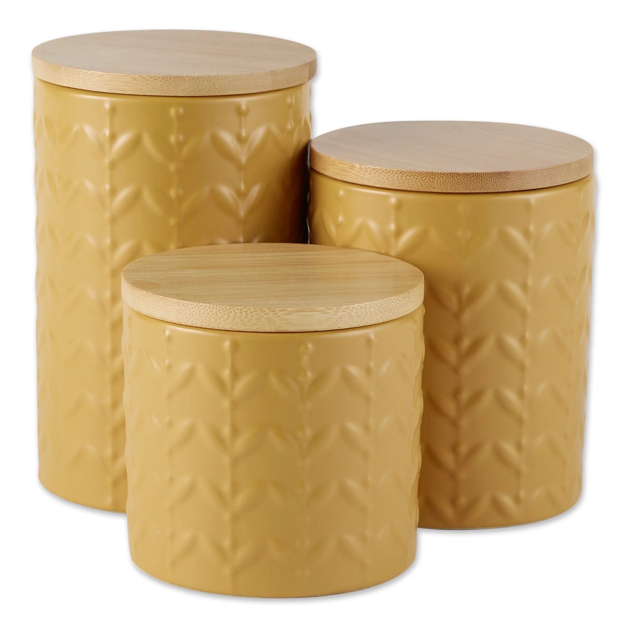 Retro Vine Texture Ceramic Canister (Set of 3)
