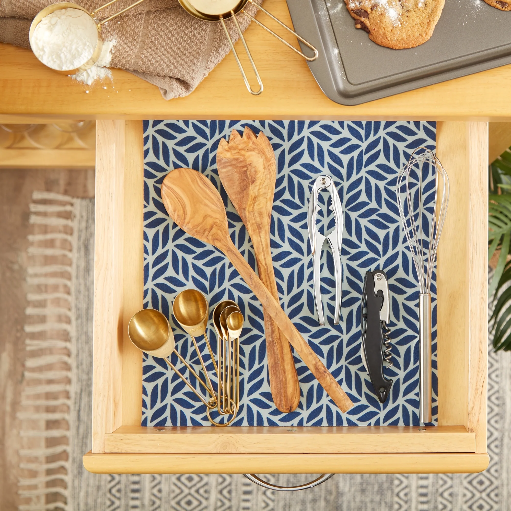 DII Nautical Blue Market Print Fridge Liner (Set of 6)