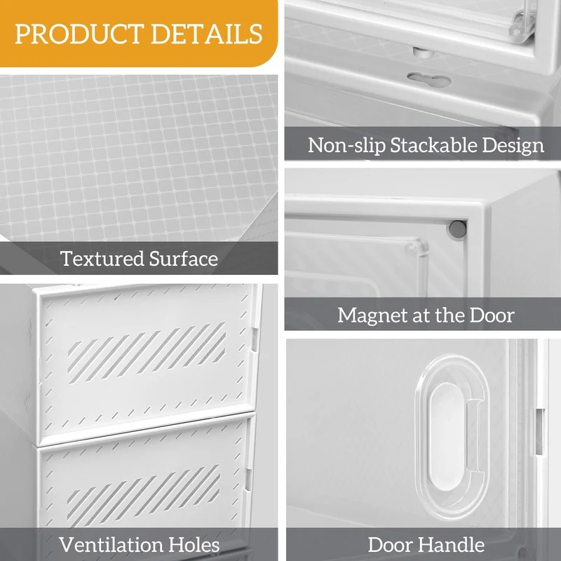 Clear Plastic Stackable Shoe Storage Boxes (Set of 18/12/6 )