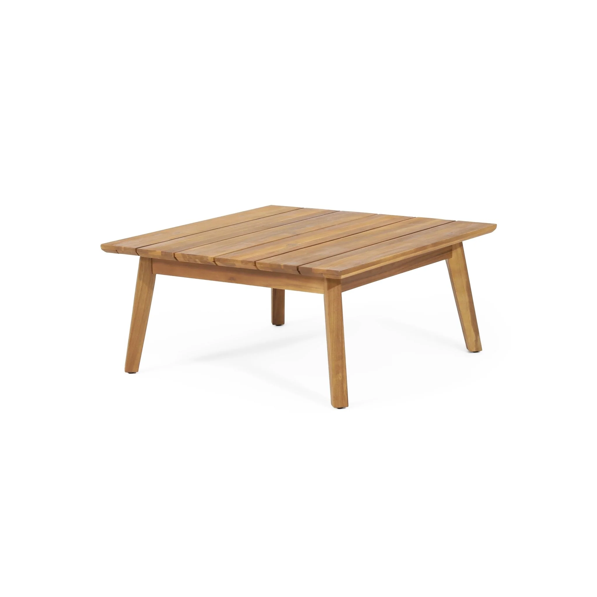 Outdoor Acacia Wood Coffee Table with Slat Design
