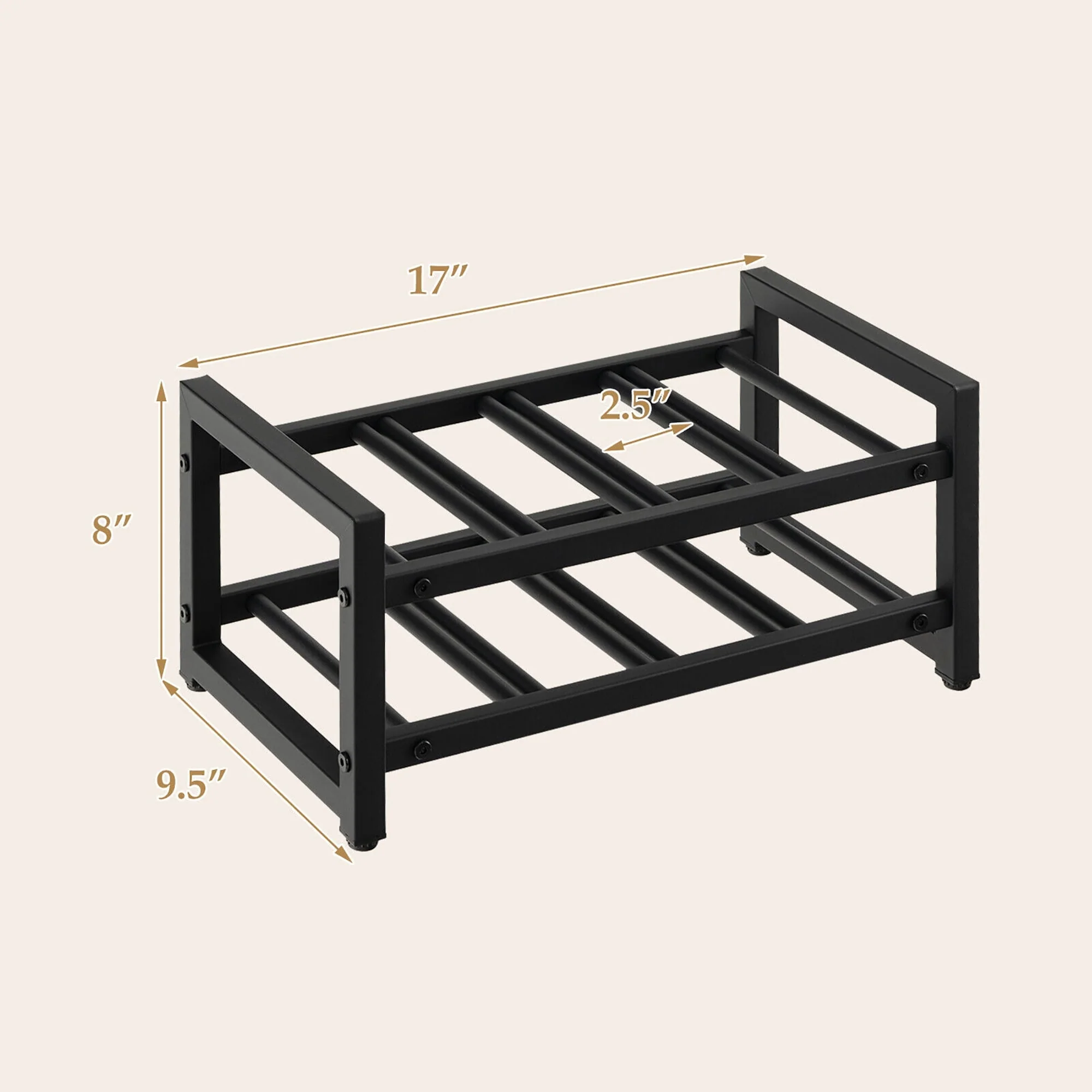 Gymax 8 Bottle Wine Rack 2 Tier Wine Display Storage Holder Countertop
