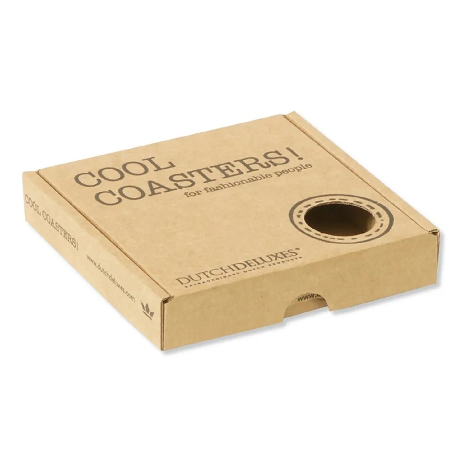 Set of 4 Black Leather Coasters Dia 3.9