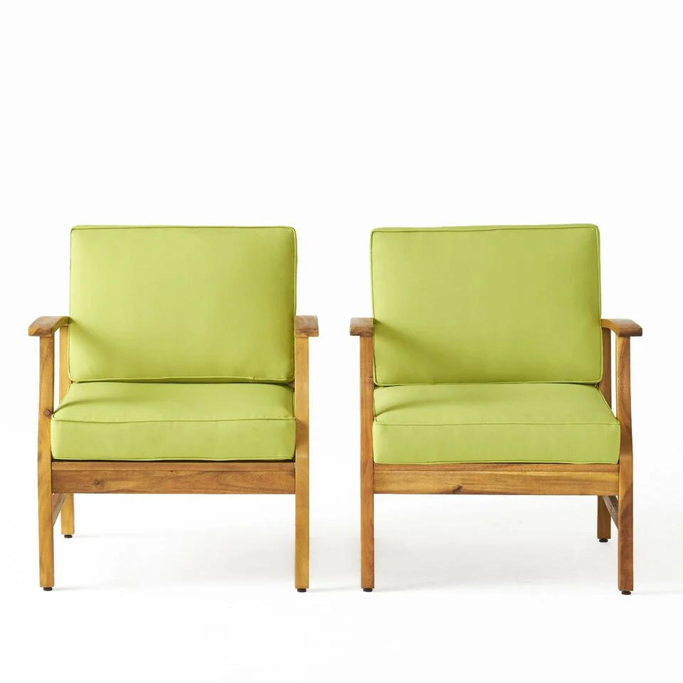 Perla Outdoor Club Chairs, Set of 2