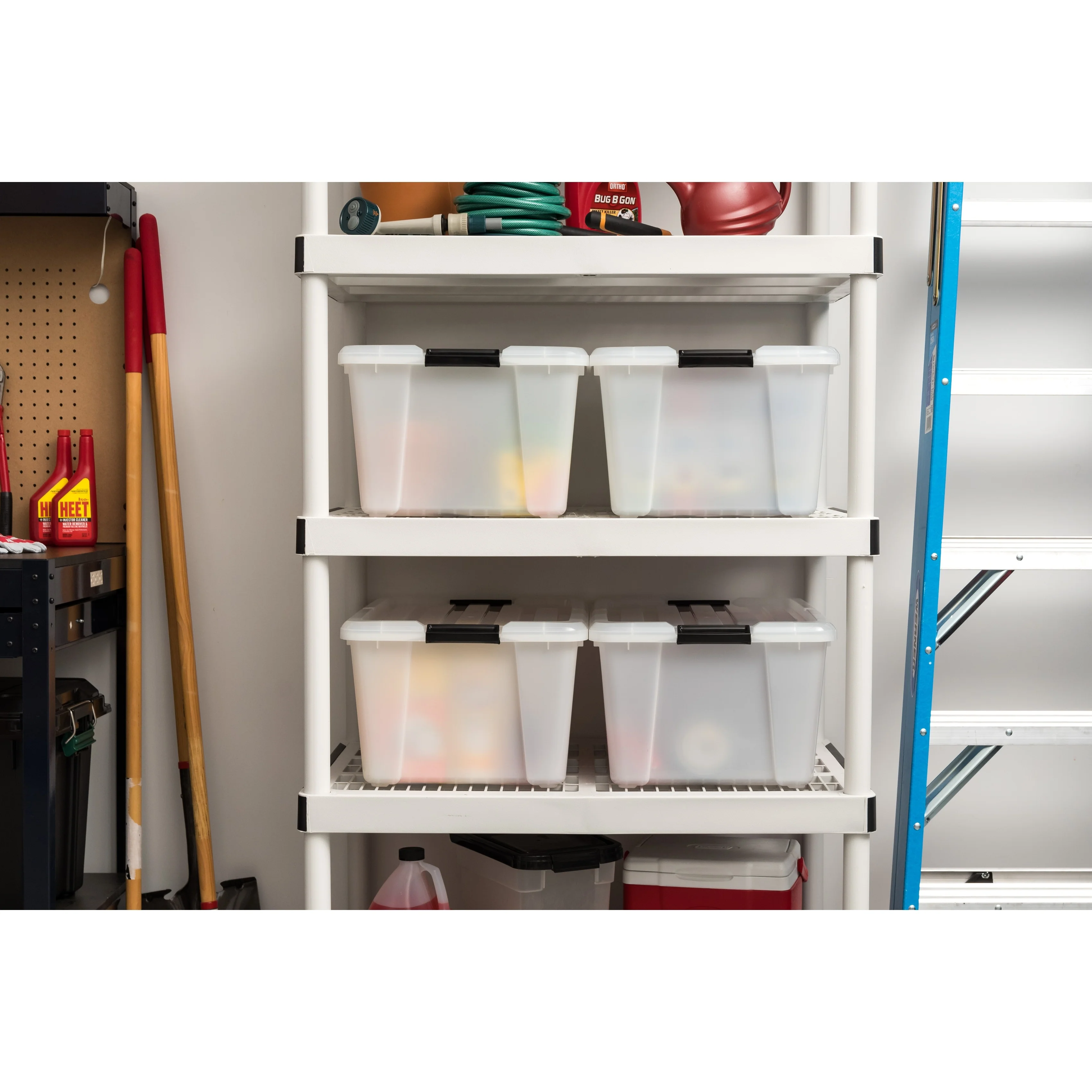 45 Qt. Buckle Up Storage Box in Pearl (4-Pack)