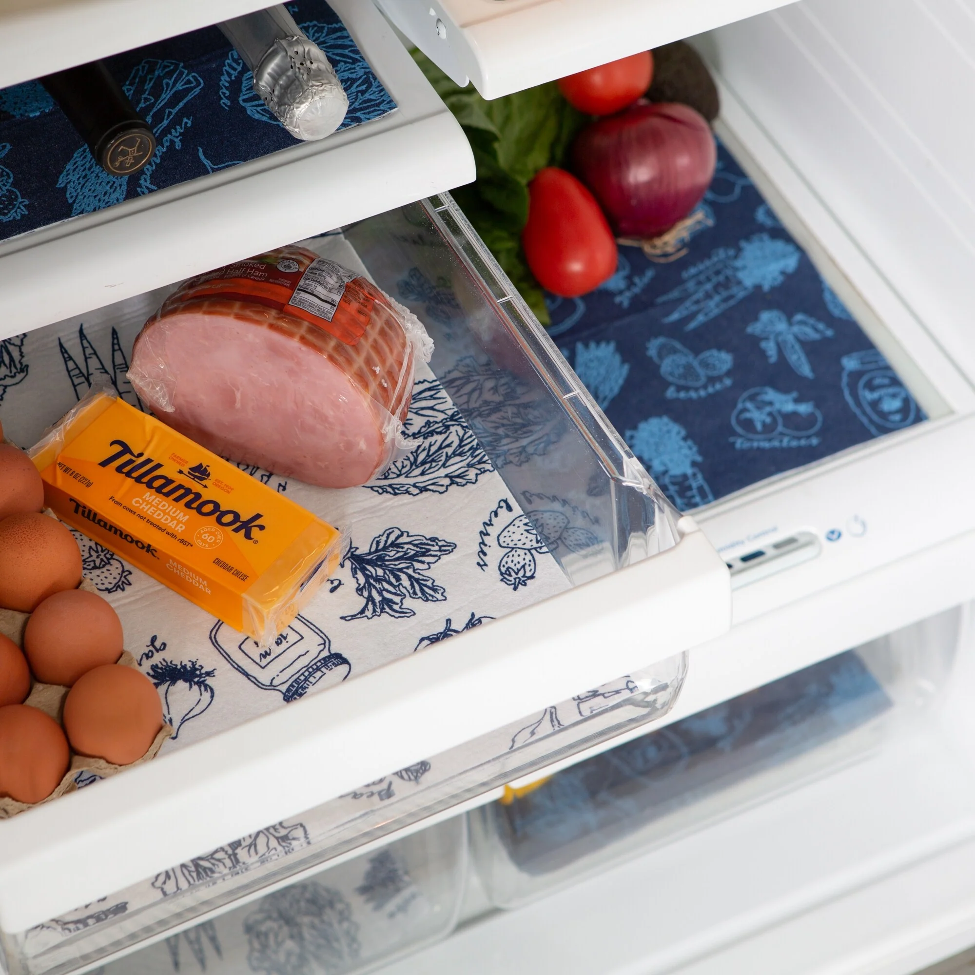 DII Nautical Blue Market Print Fridge Liner (Set of 6)