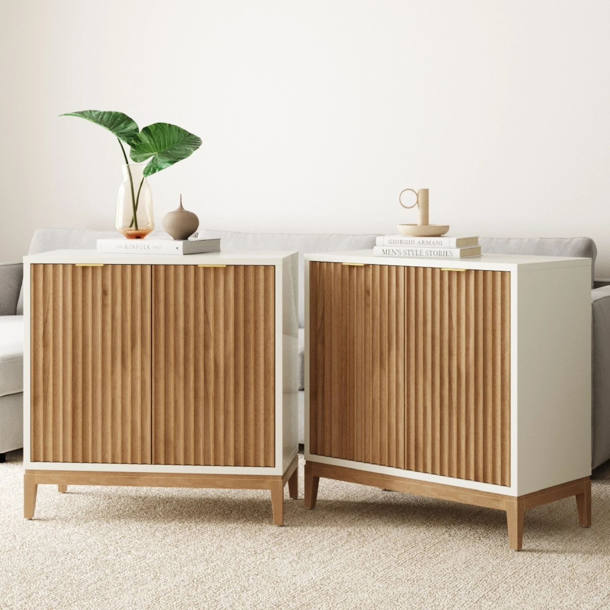 Jasper Modern Sideboard, Kitchen Storage Cabinet with Fluted Doors