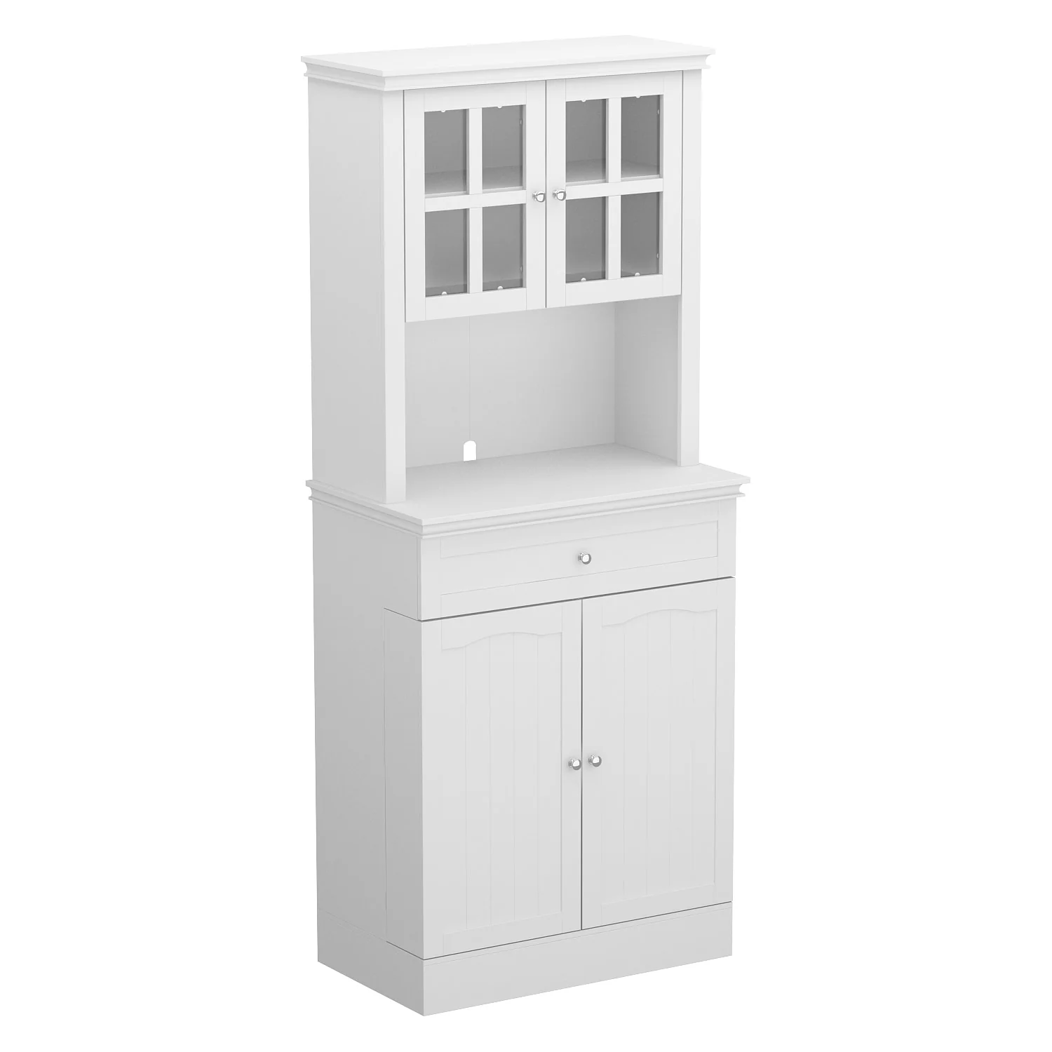 Long Standing Kitchen Cabinet with Large Open Space for Microwave - 30