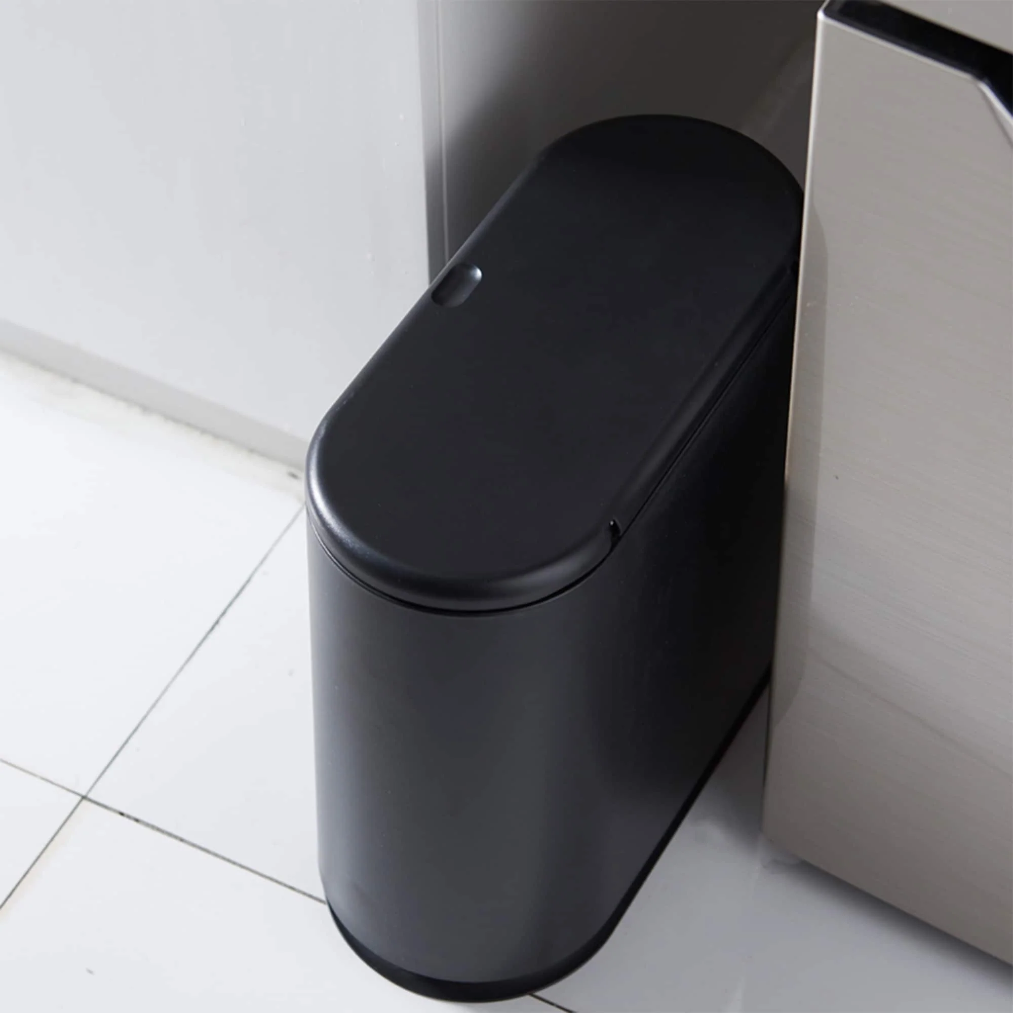 HANAMYA 2.4 Gallon Slim Trash Can with Press Top Lid