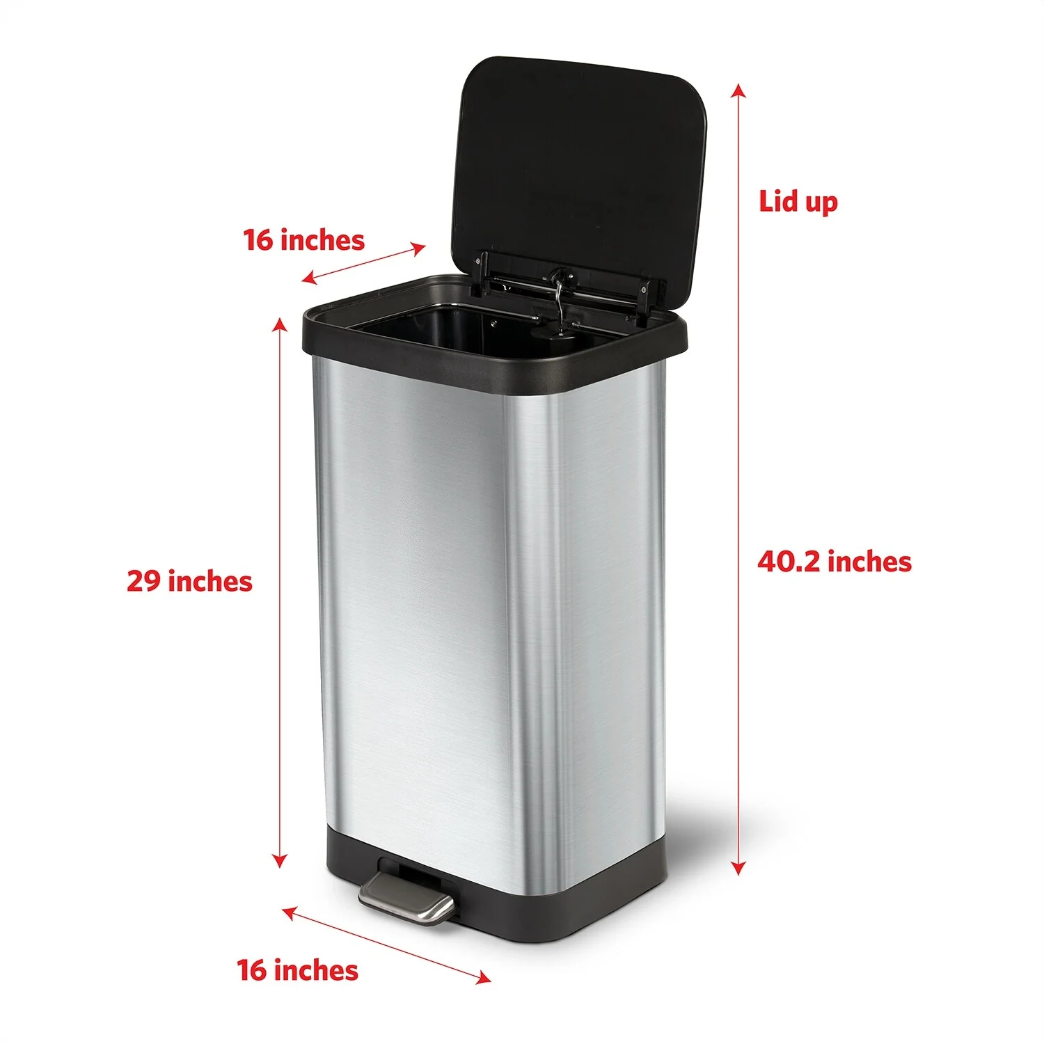 Glad Stainless Steel Step-on Trash Can