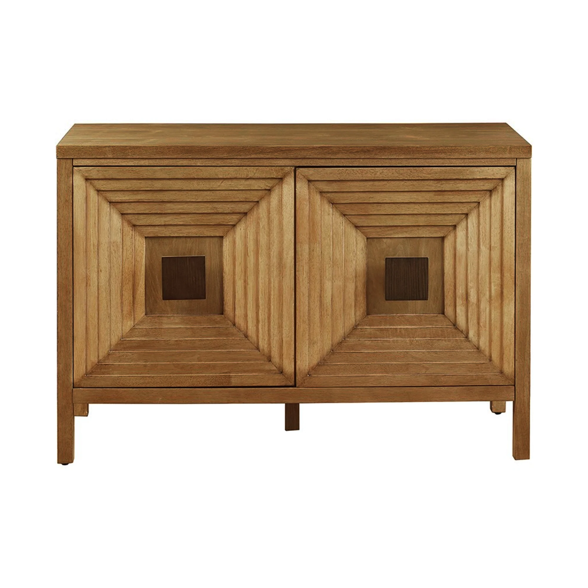 Accent Cabinet with Adjustable Shelves Natural Elm Finish 47.5 Inches