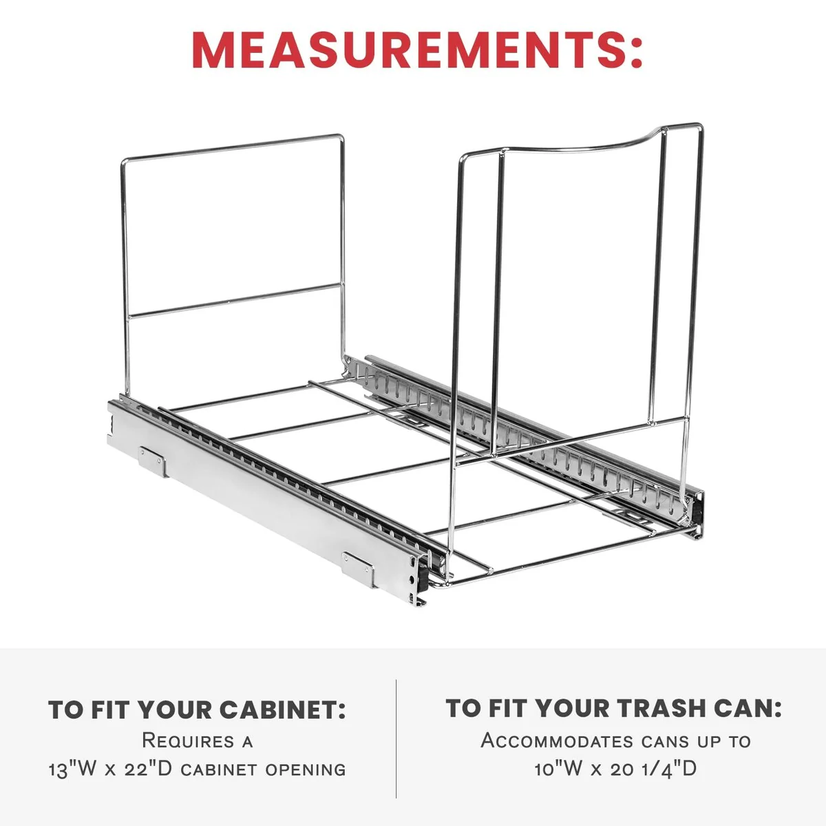 Pull Out Trash Can Under Cabinet- Trash Can Not Included, Heavy Duty