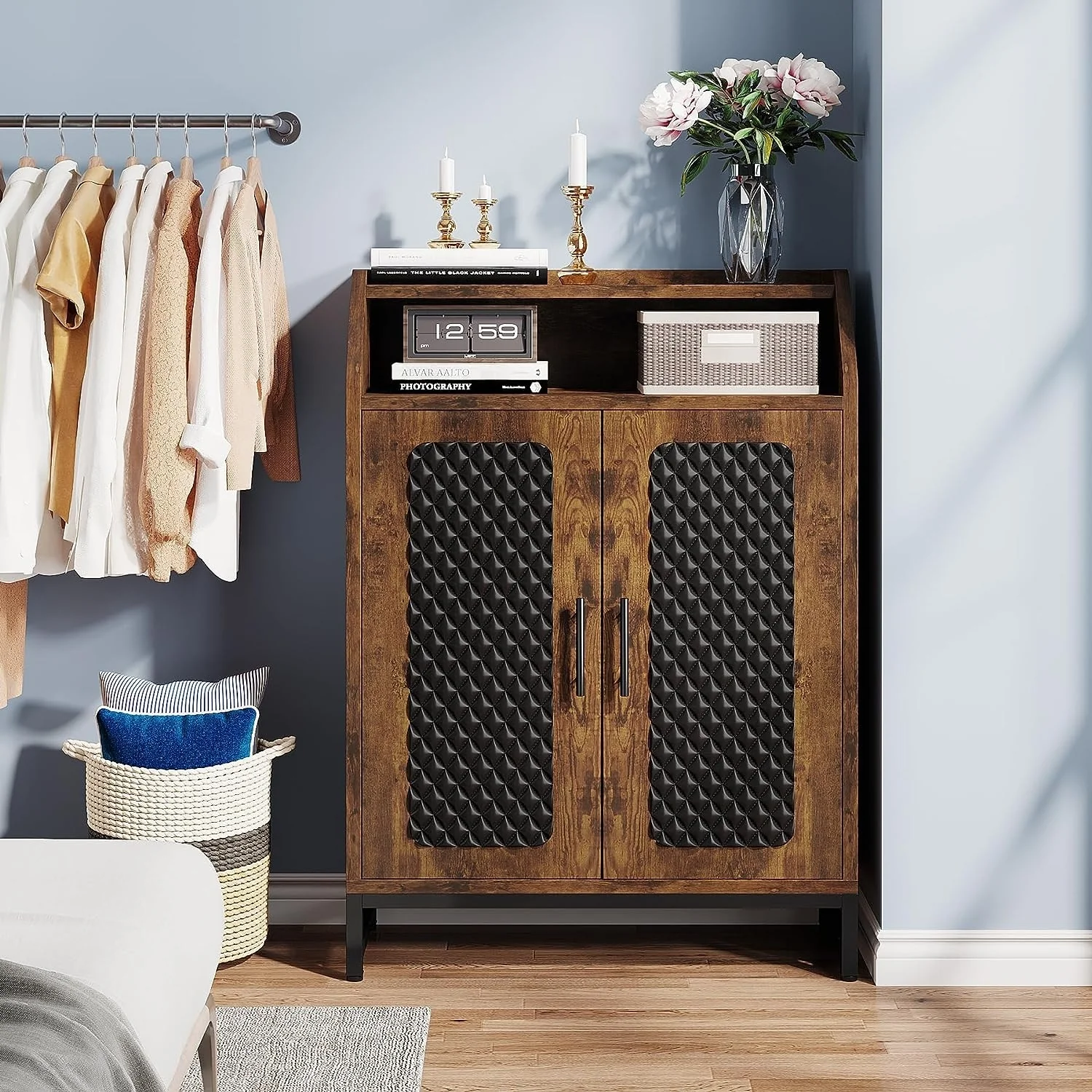 Shoe Cabinet with Doors, 20 Pairs Entryway Shoe Storage Cabinet - 7-tier