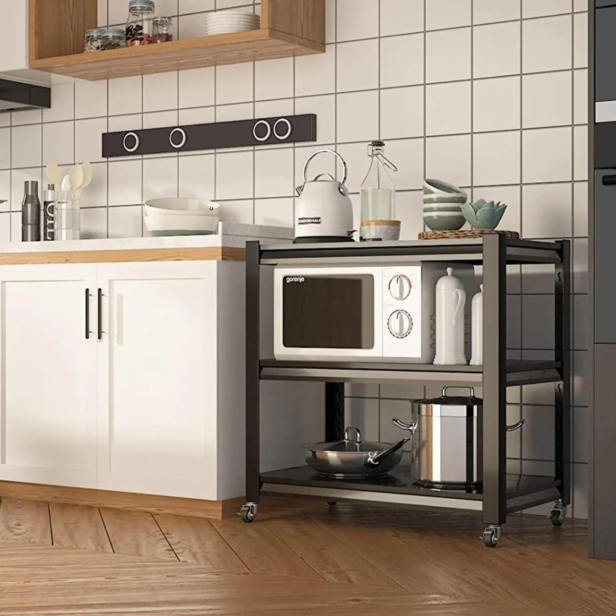 Movable Steel Shelves for Kitchen, Garage Shelves, Basement Shelving Utility Shelf Rack