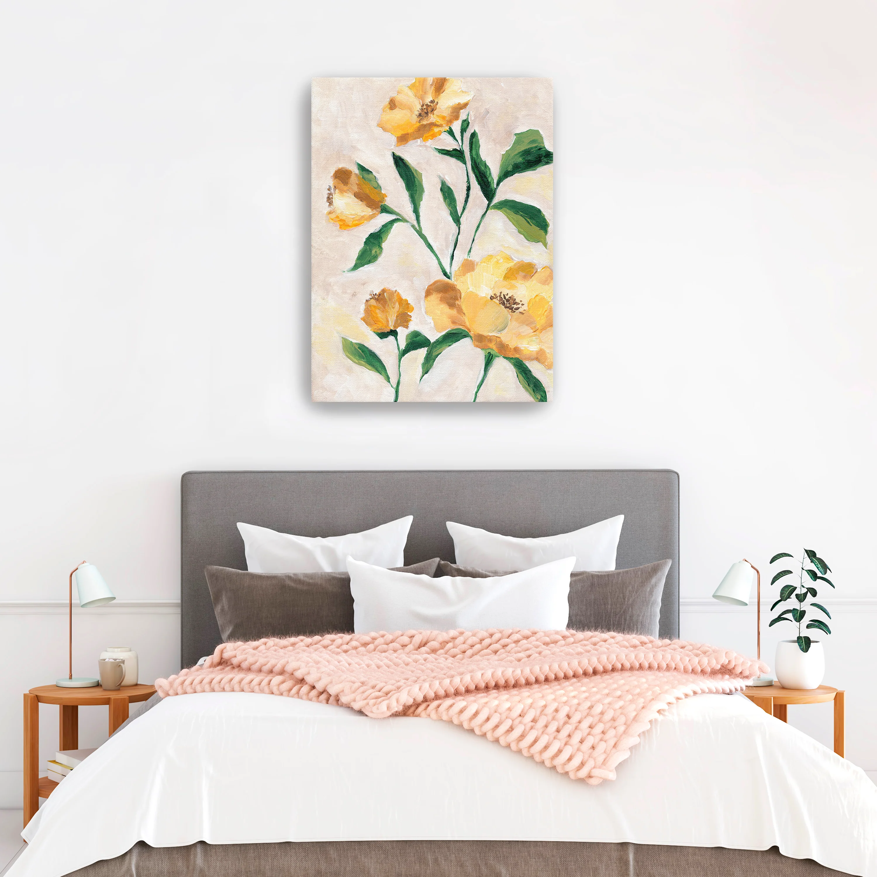 Yellow Camellia Canvas Giclee