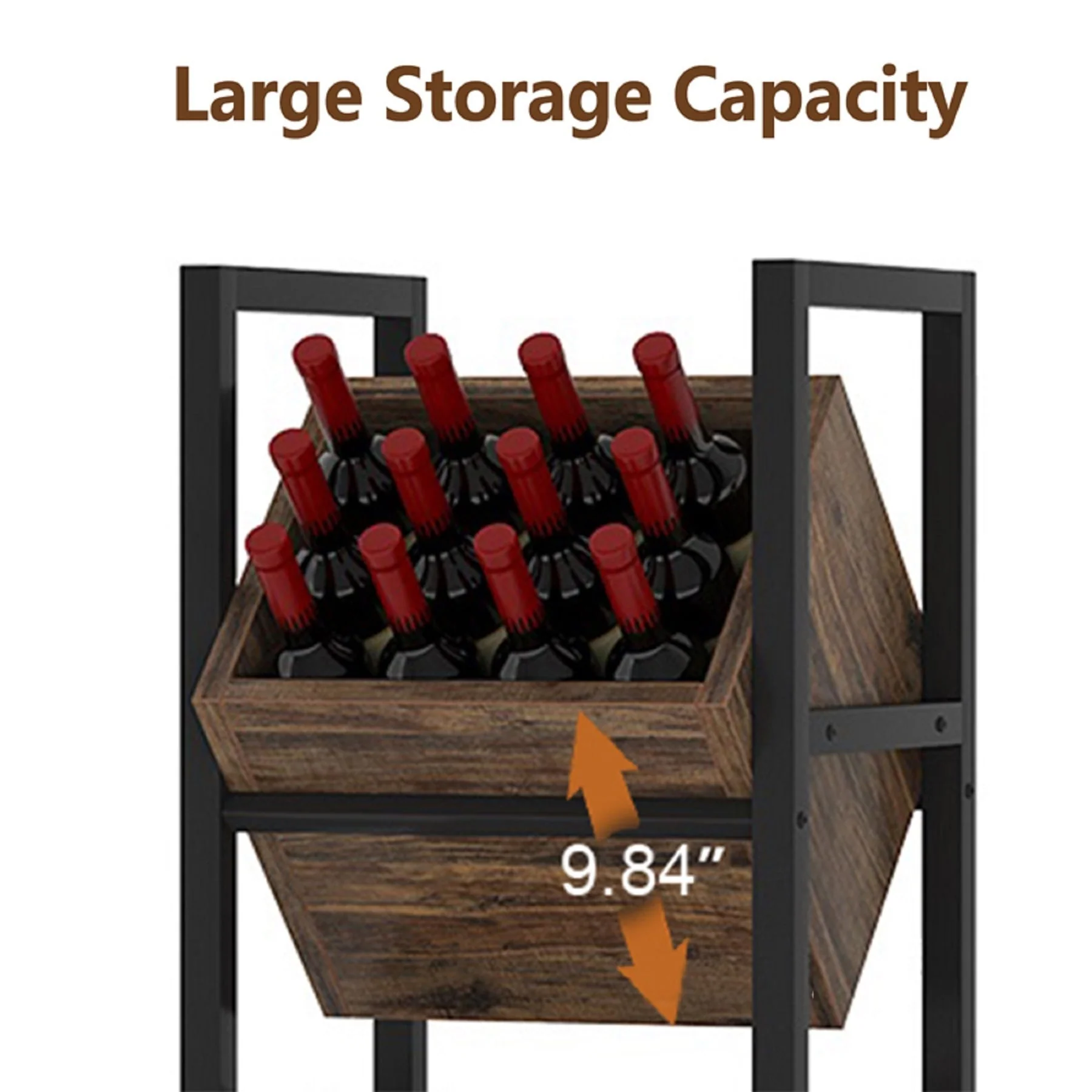 3 Tier Freestanding Floor Wooden Wine Rack