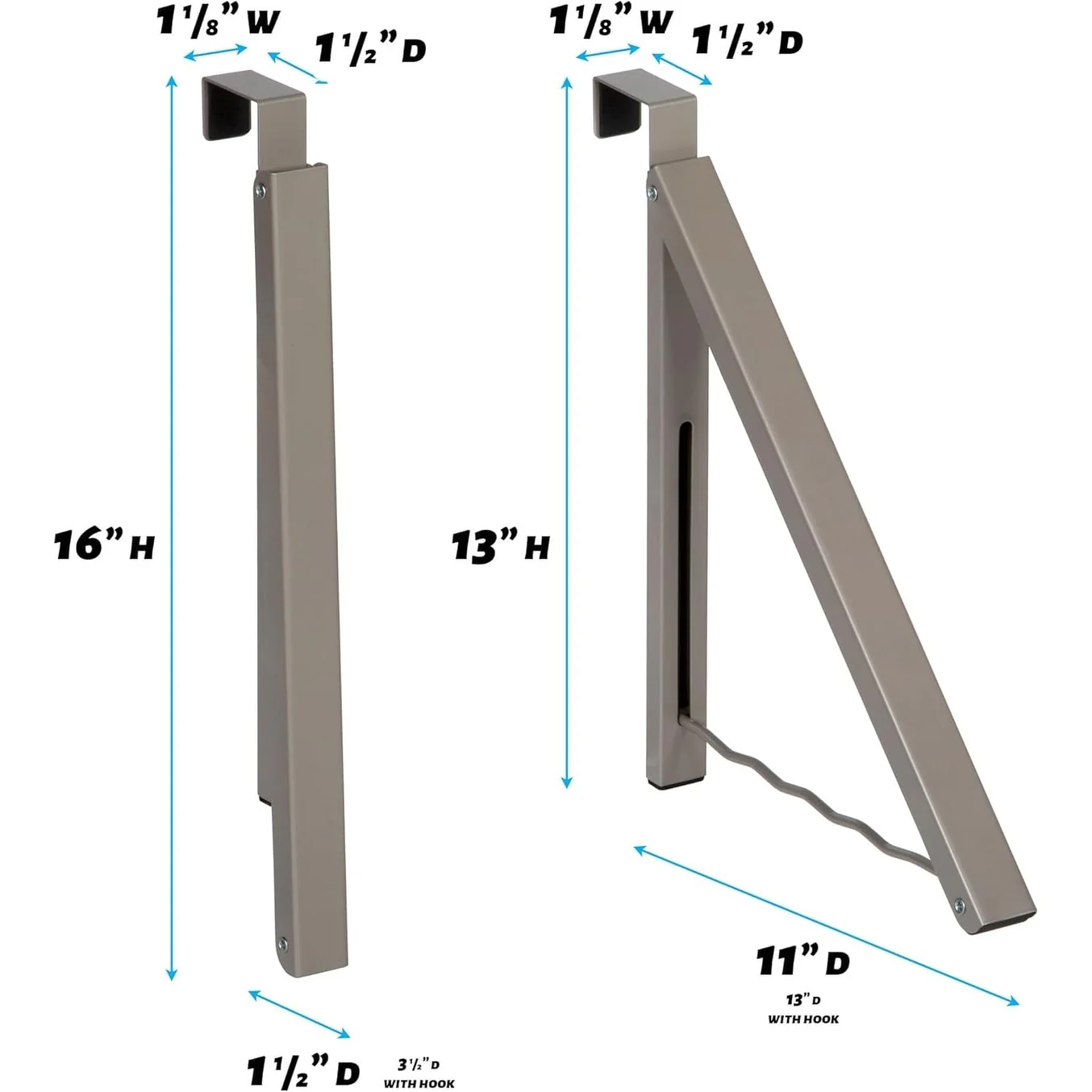 Over the Door Closet Valet - Single Hook Retractable Collapsible Folding Hanging Rack Organizer