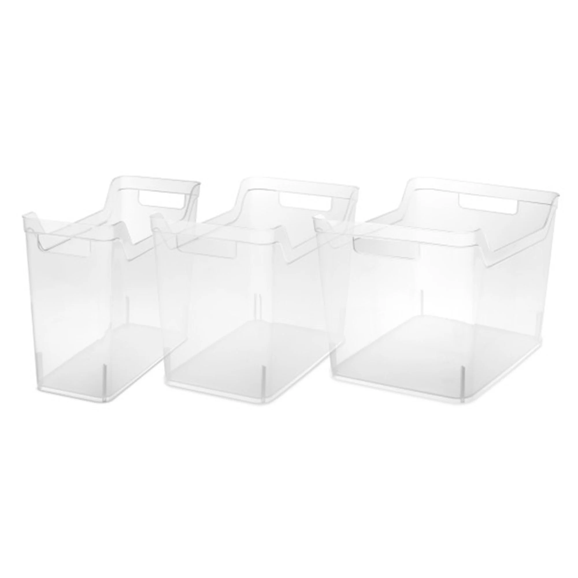 Sterilite Wide Shelf Home Office Storage Organizing Plastic Bin, 12 Pack, Clear - 1.12
