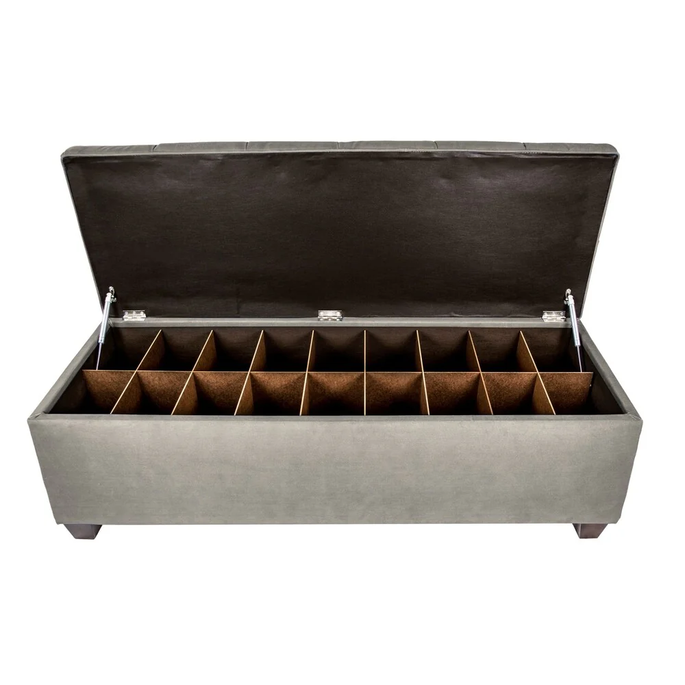 MJL Furniture-Sole Secret Obsession Diamond-tufted Shoe Storage Bench