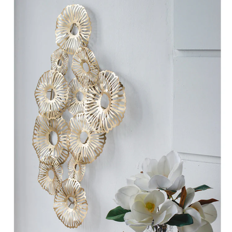 Wall Decor with Iron Frame and Coral Design