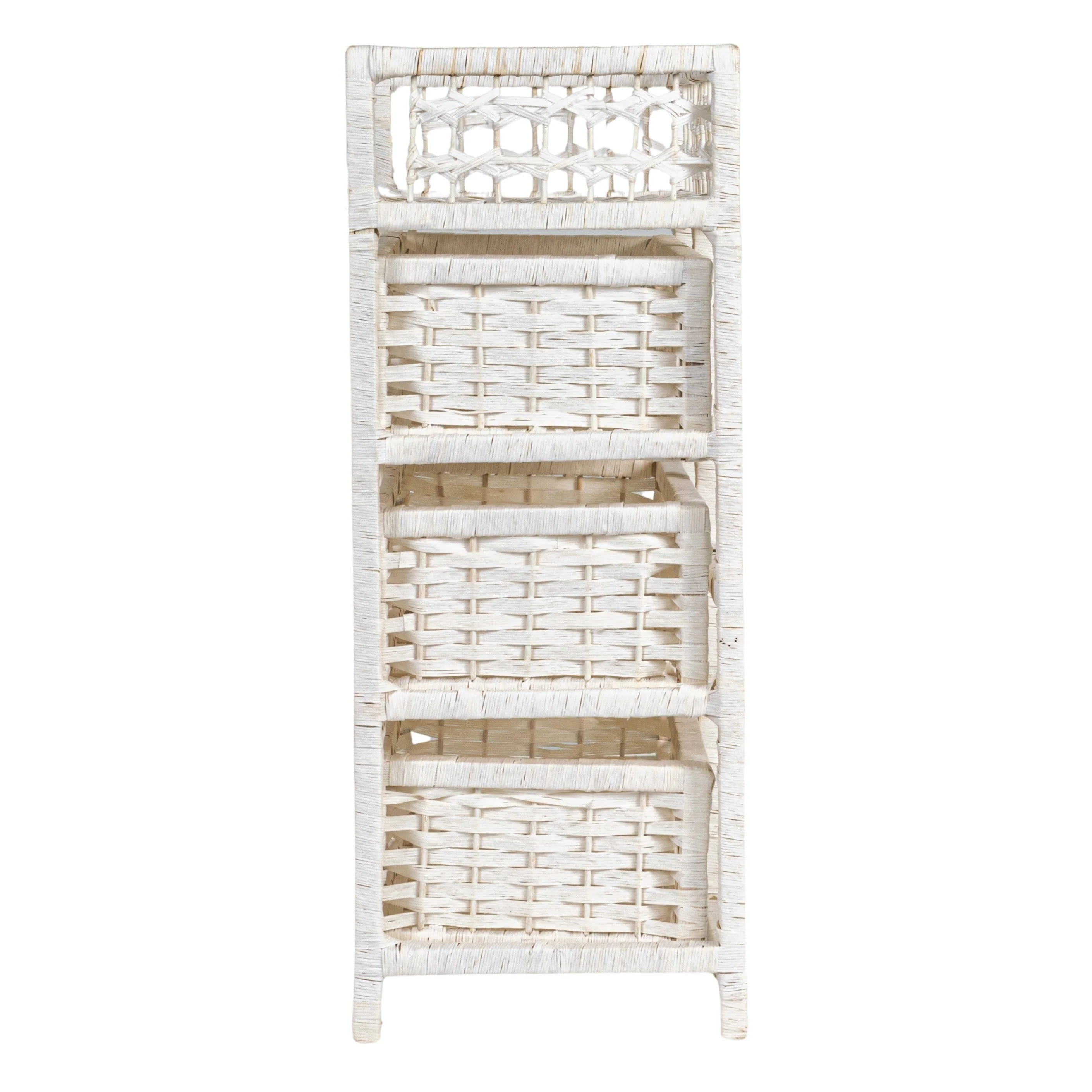 Household Essentials Woven 3 Drawer Chest with Cutout Handles