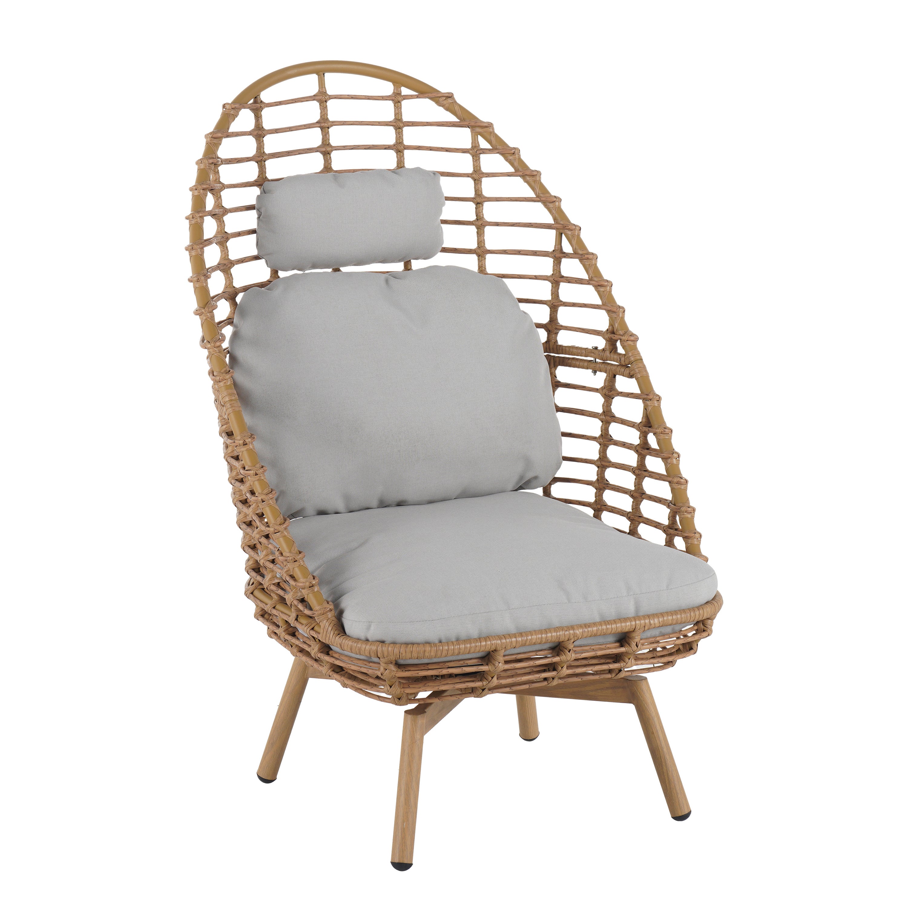 Ellis Outdoor Wicker High-back Swivel Lounge Chair