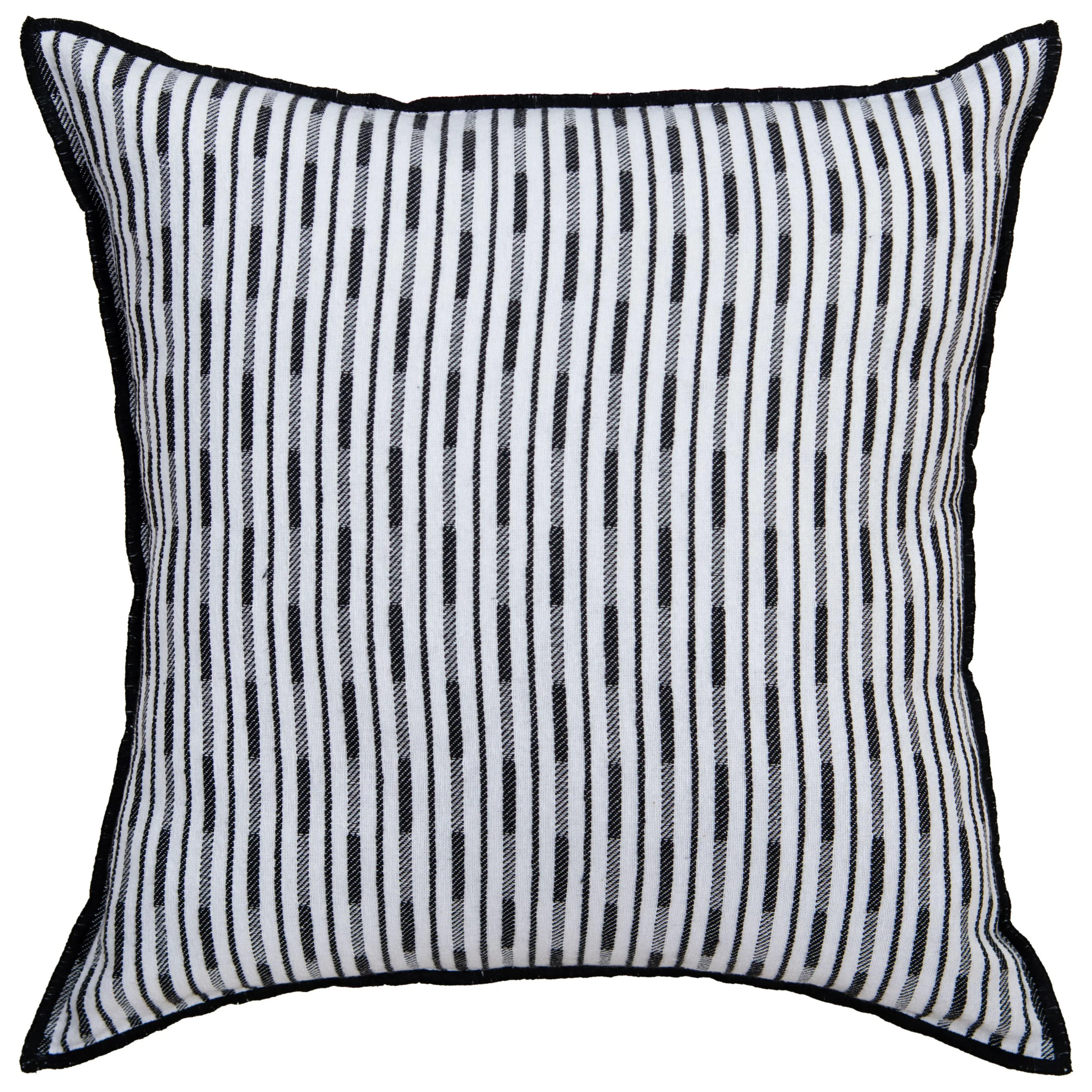 Woven Stripe Border  Decorative Throw Pillow