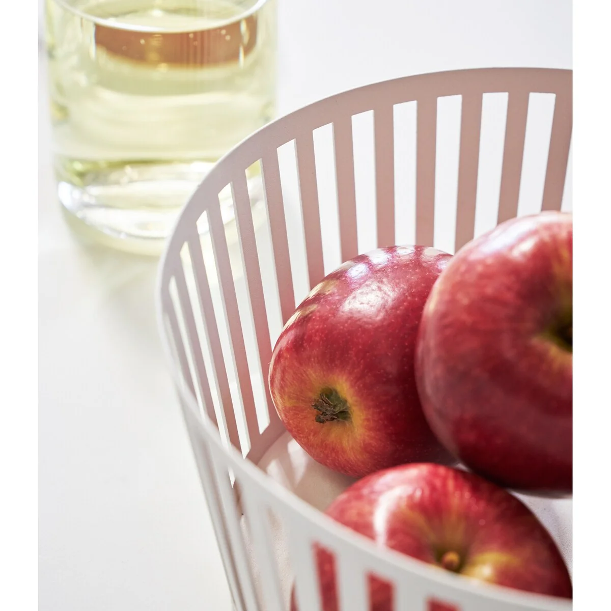 Yamazaki Home Fruit Basket - Two Sizes, Steel, Tall - L 8.46 x W 8.46 x H 3.94 inches