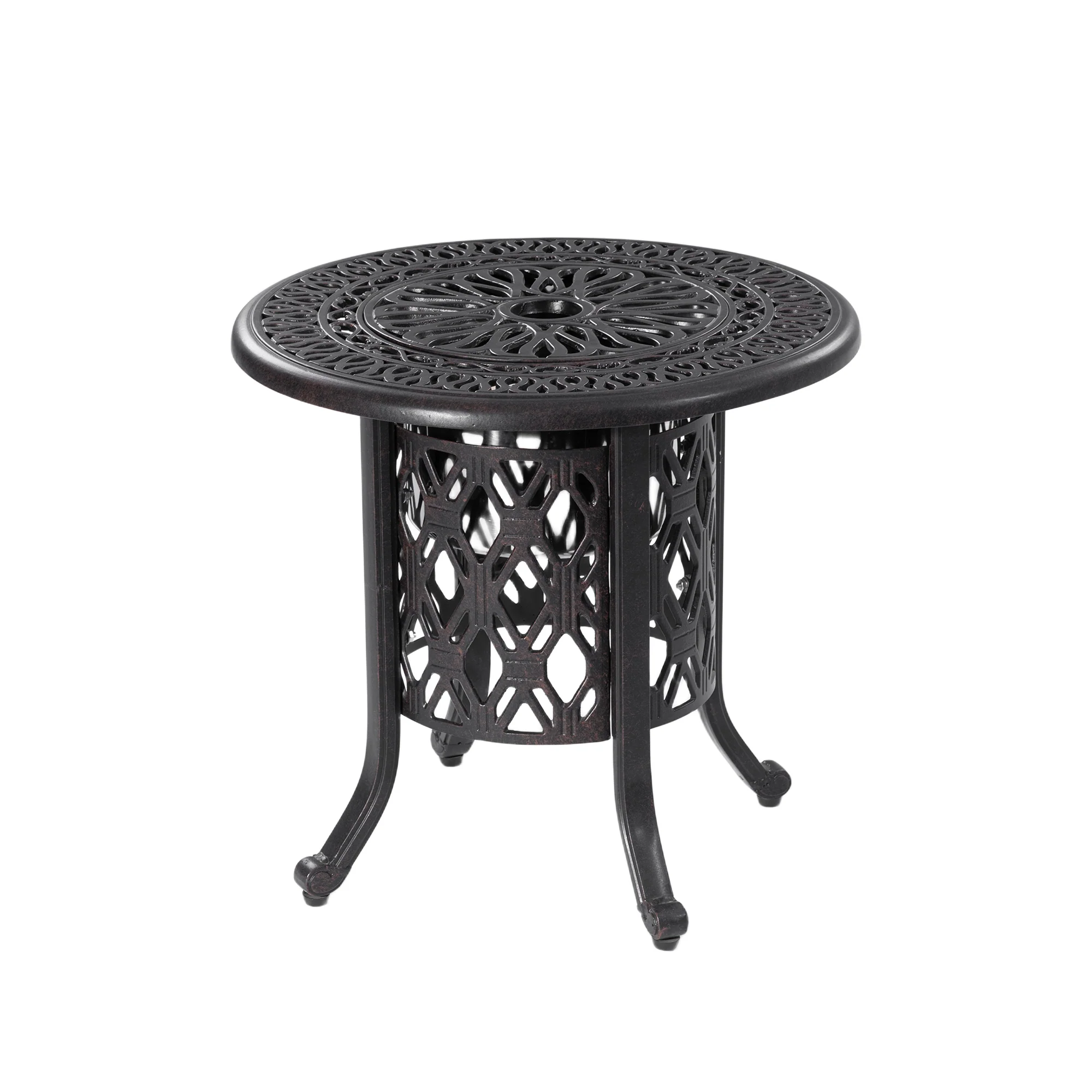 21 Outdoor Side Table with Removable Ice Bucket and Aluminum Frame
