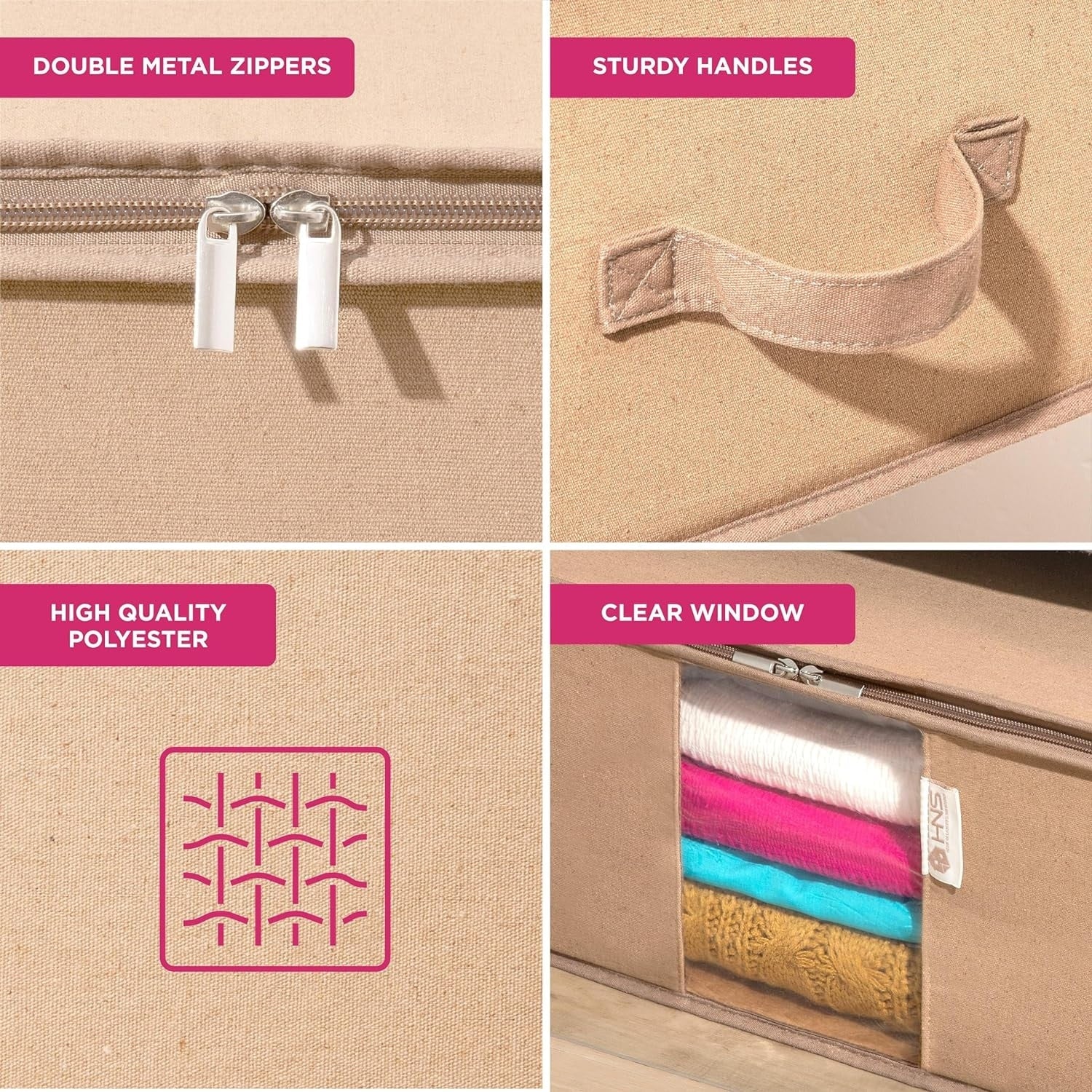 Clothes Storage Bag Organizer with Cedar Insert to Protect from Moths, Moist, Dirt, Dust etc. - Set of 2 Bags