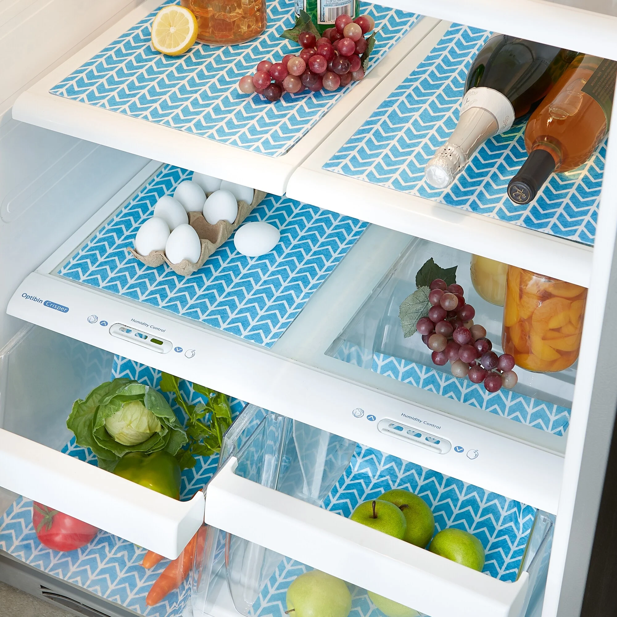 DII Nautical Blue Market Print Fridge Liner (Set of 6)