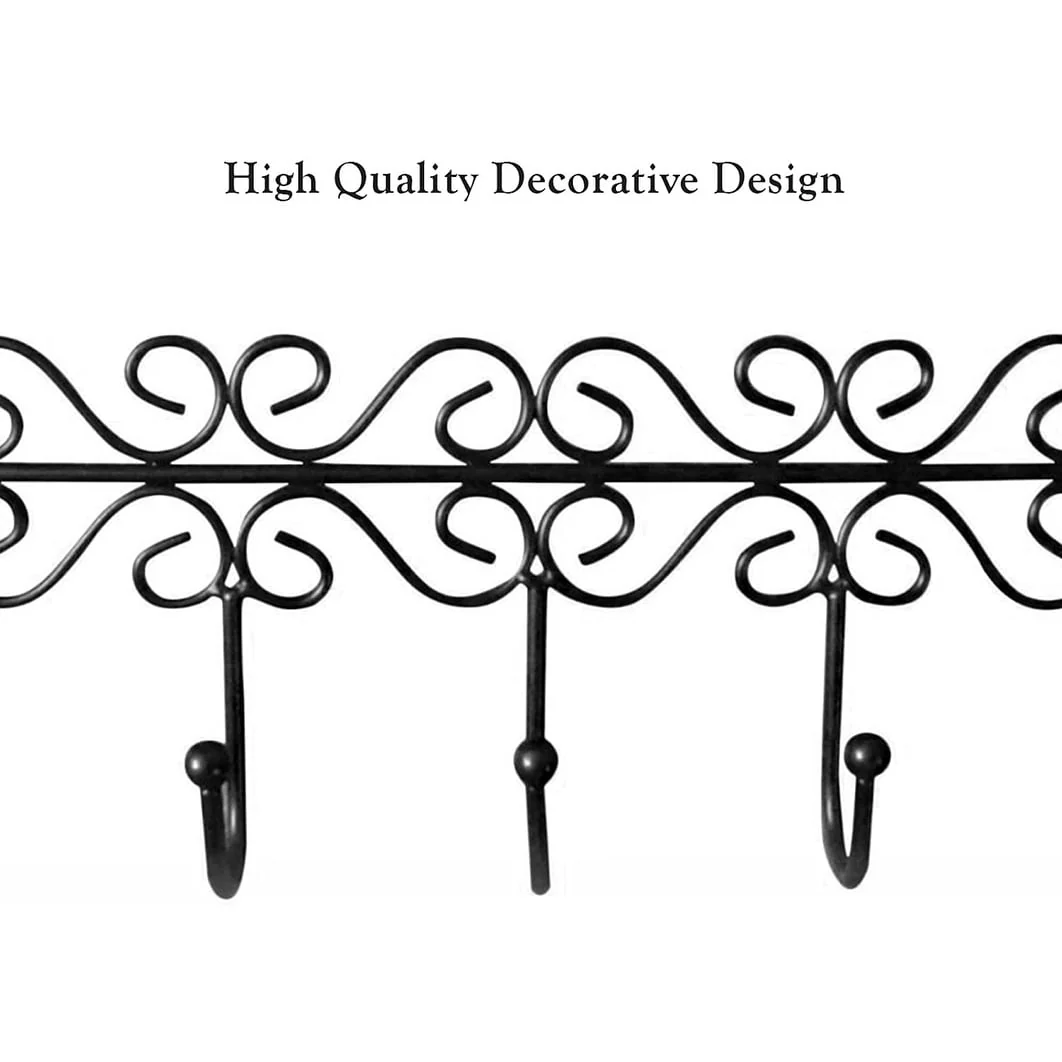 HUJI 5 Hook Over the door Wall Mounted Coat Rack