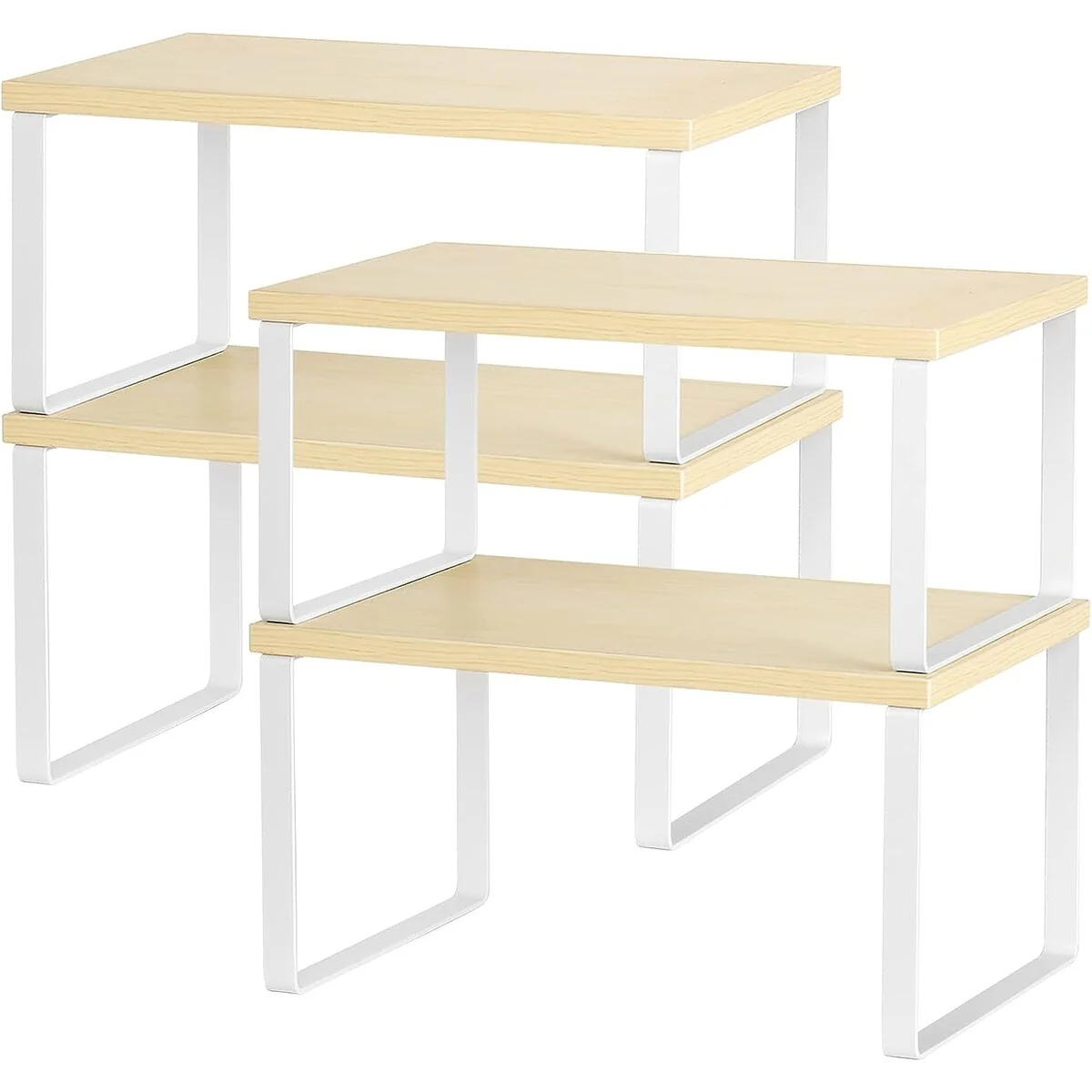 Stackable Kitchen Cabinet Shelves Organizer