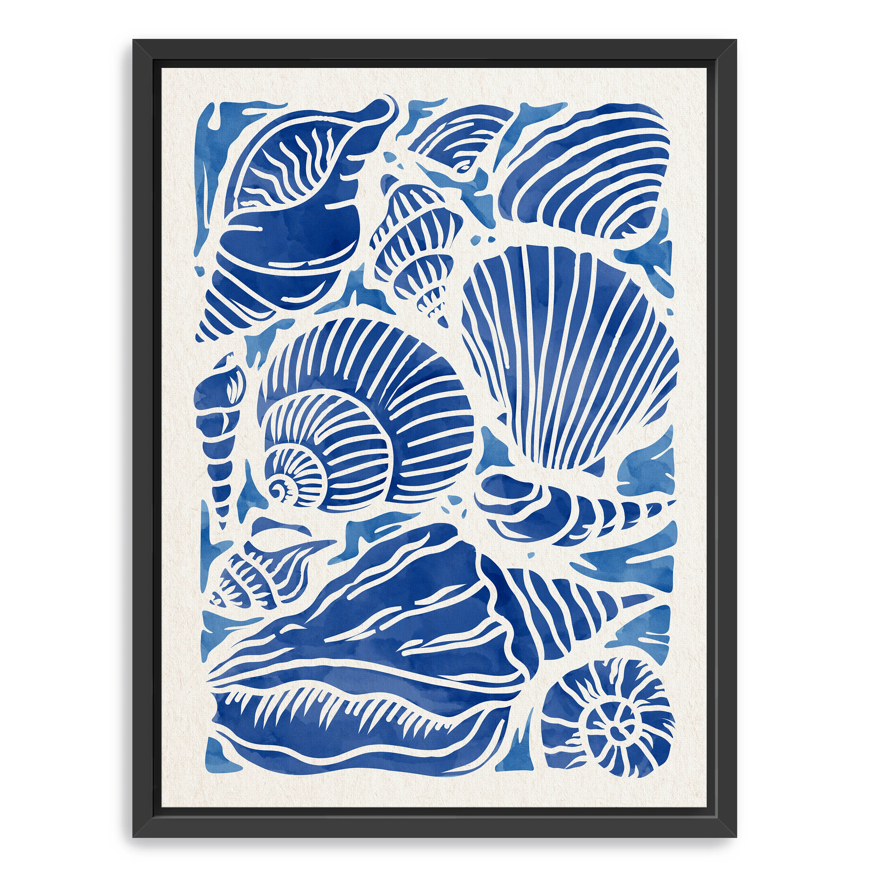 Blue Seashell Canvas Giclee