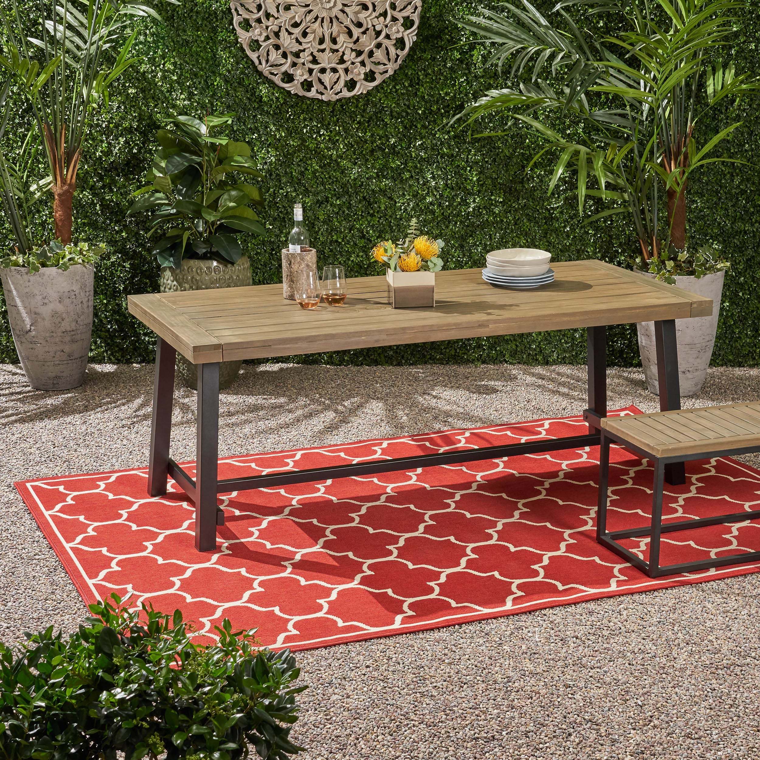 Acacia Wood Outdoor Dining Table