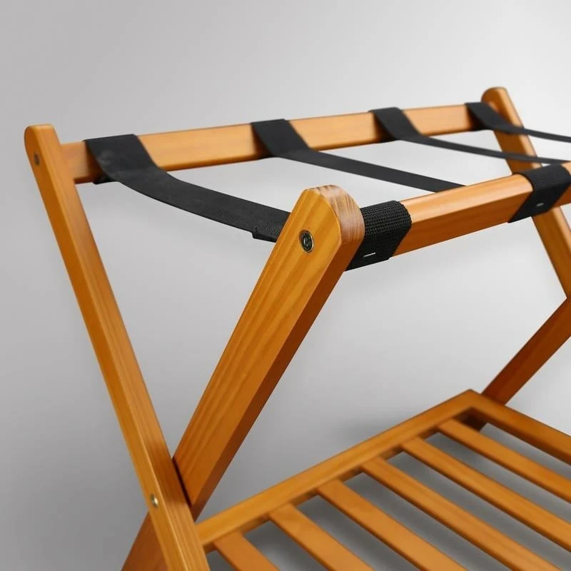 Hotel-style Luggage Rack with Shelf