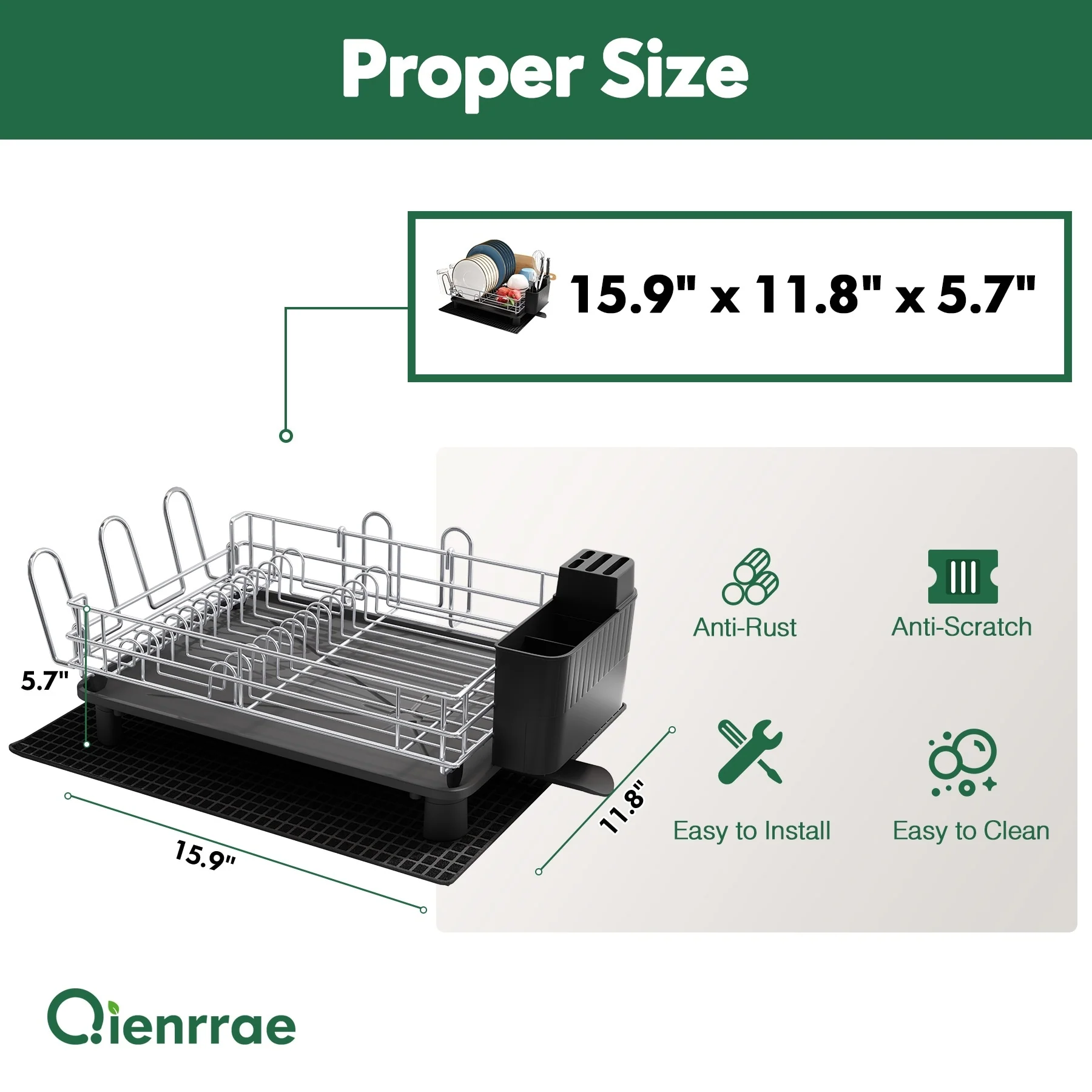 JASIWAY Multifunctional Kitchen Stainless Steel Dish Rack