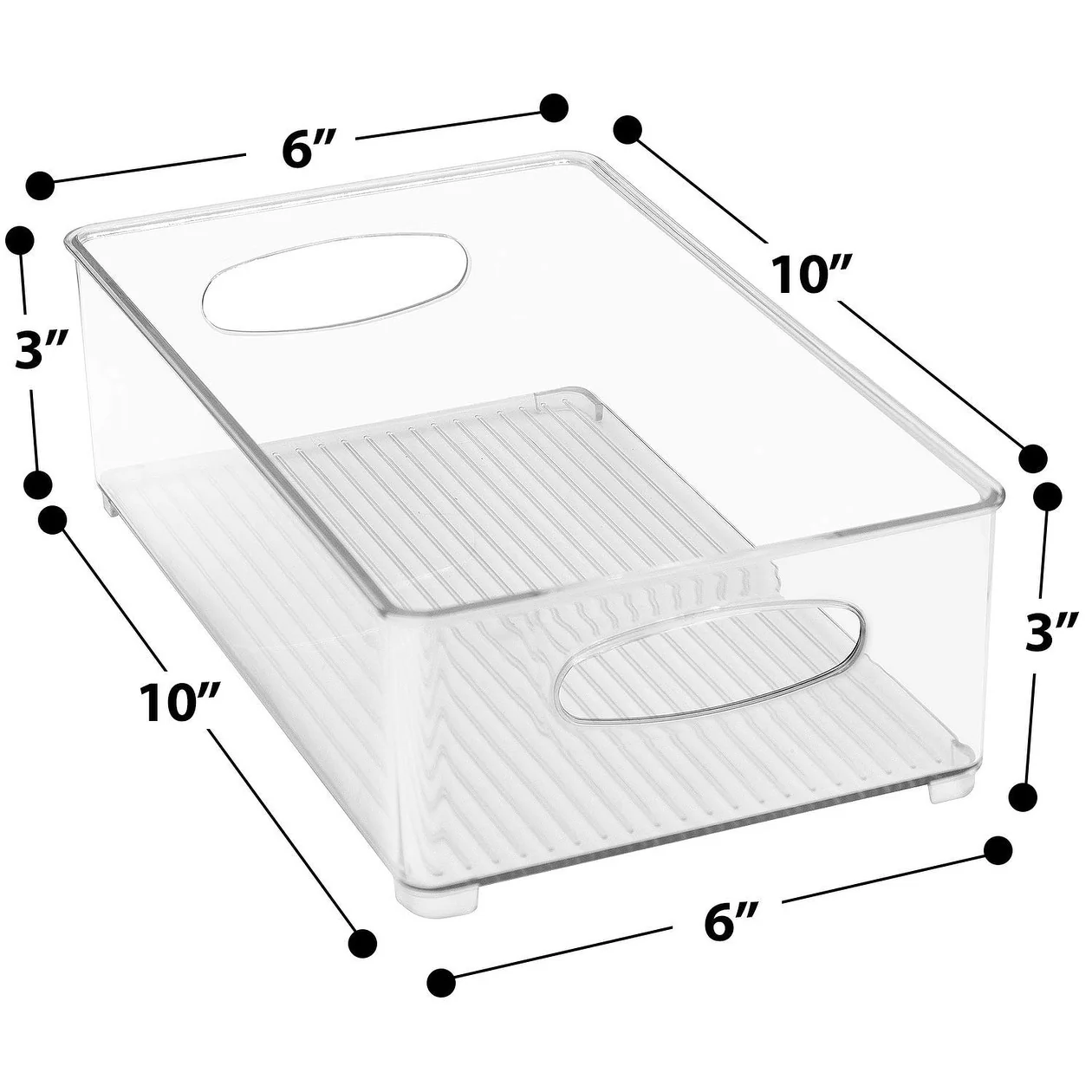 Plastic Storage Bins Stackable Clear Pantry Organizer Box Containers