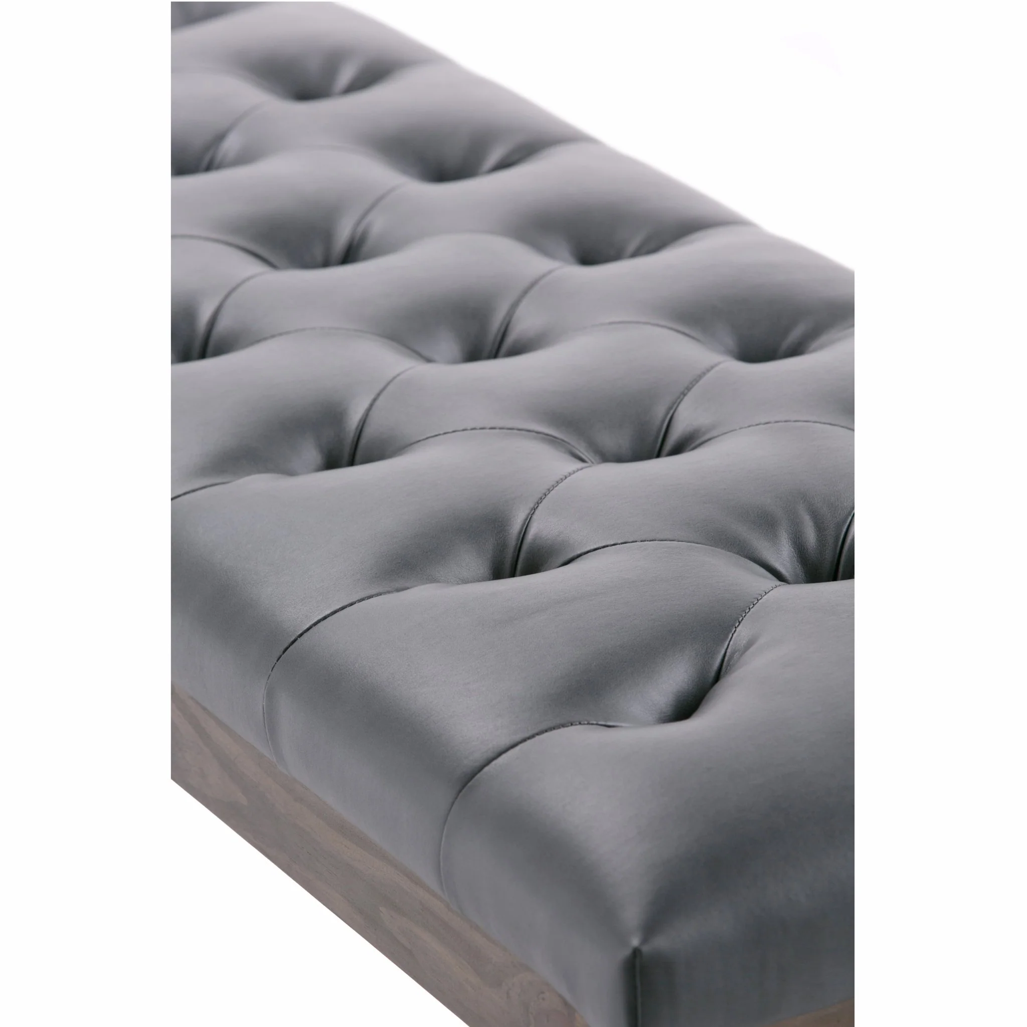 Hushed Upholstered Tufted Ottoman Bench with Carved Legs