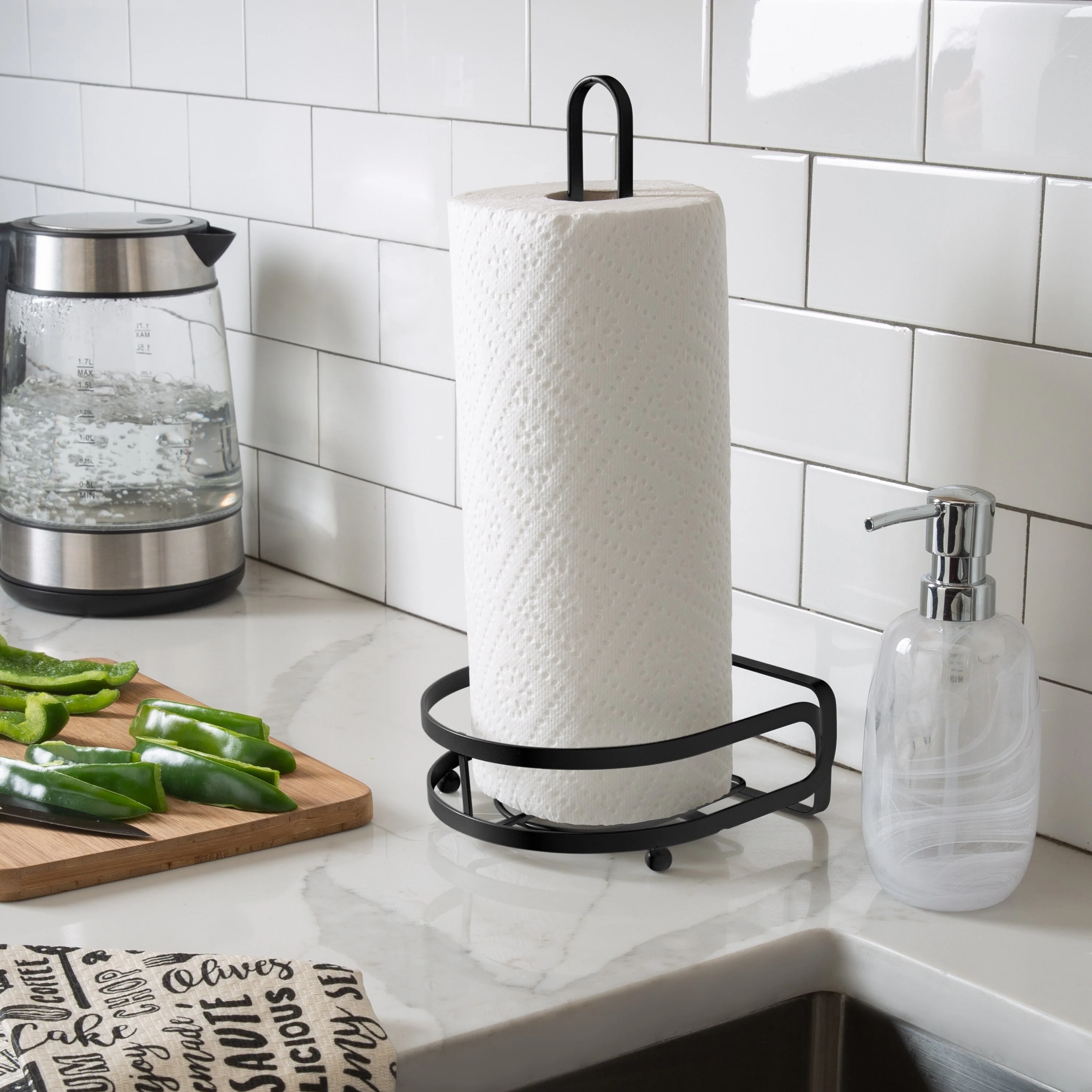 Kitchen Details Industrial Collection Paper Towel Holder in Matte Black - 6.26