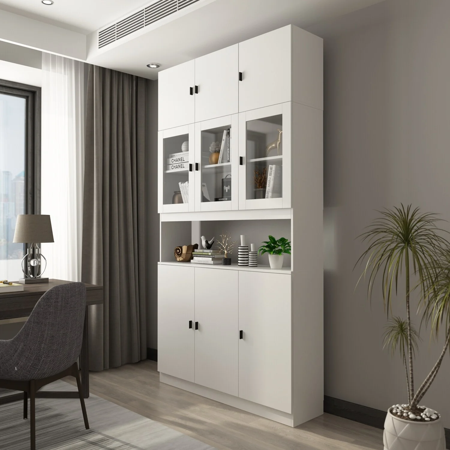Combined BookShelves Kitchen Cabinet Display Cabinet Pantry Bookcase