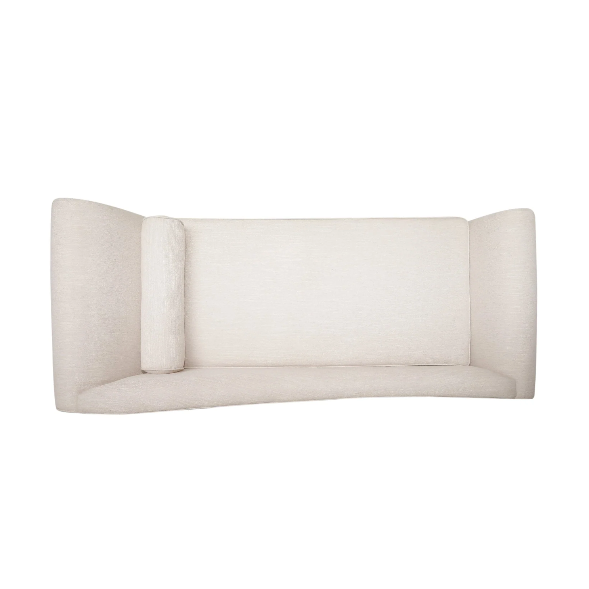 Upholstered Chaise Lounge with Flared Arm and Solid Wood Legs