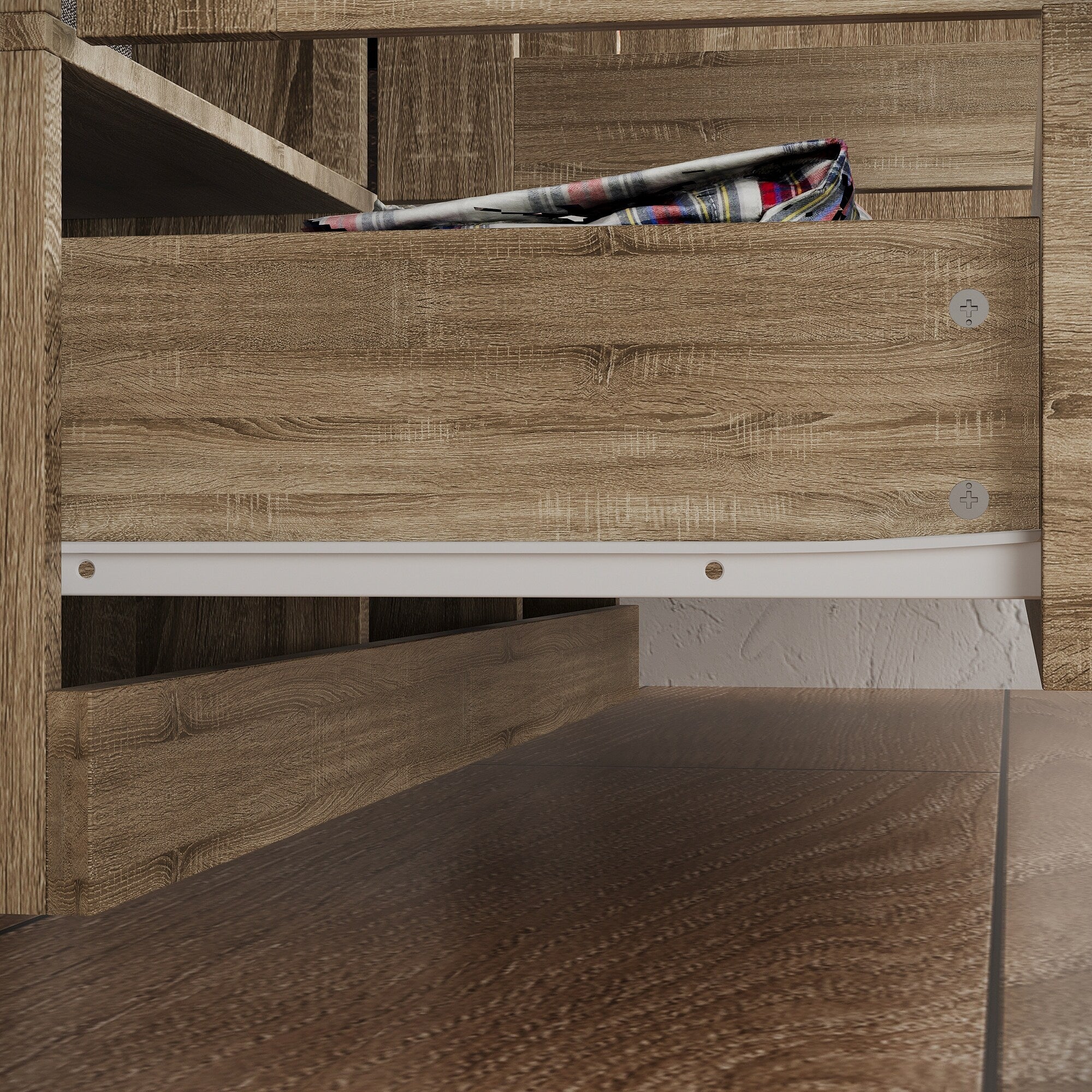 Large Storage Wardrobe Versatile Rattan Door Closet with Deep Drawers