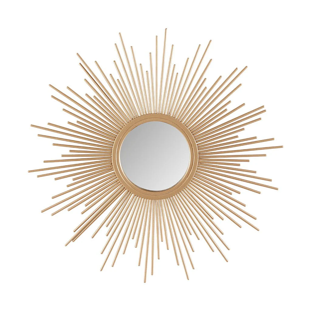 Sunburst Wall Decor Mirror with Metal Frame